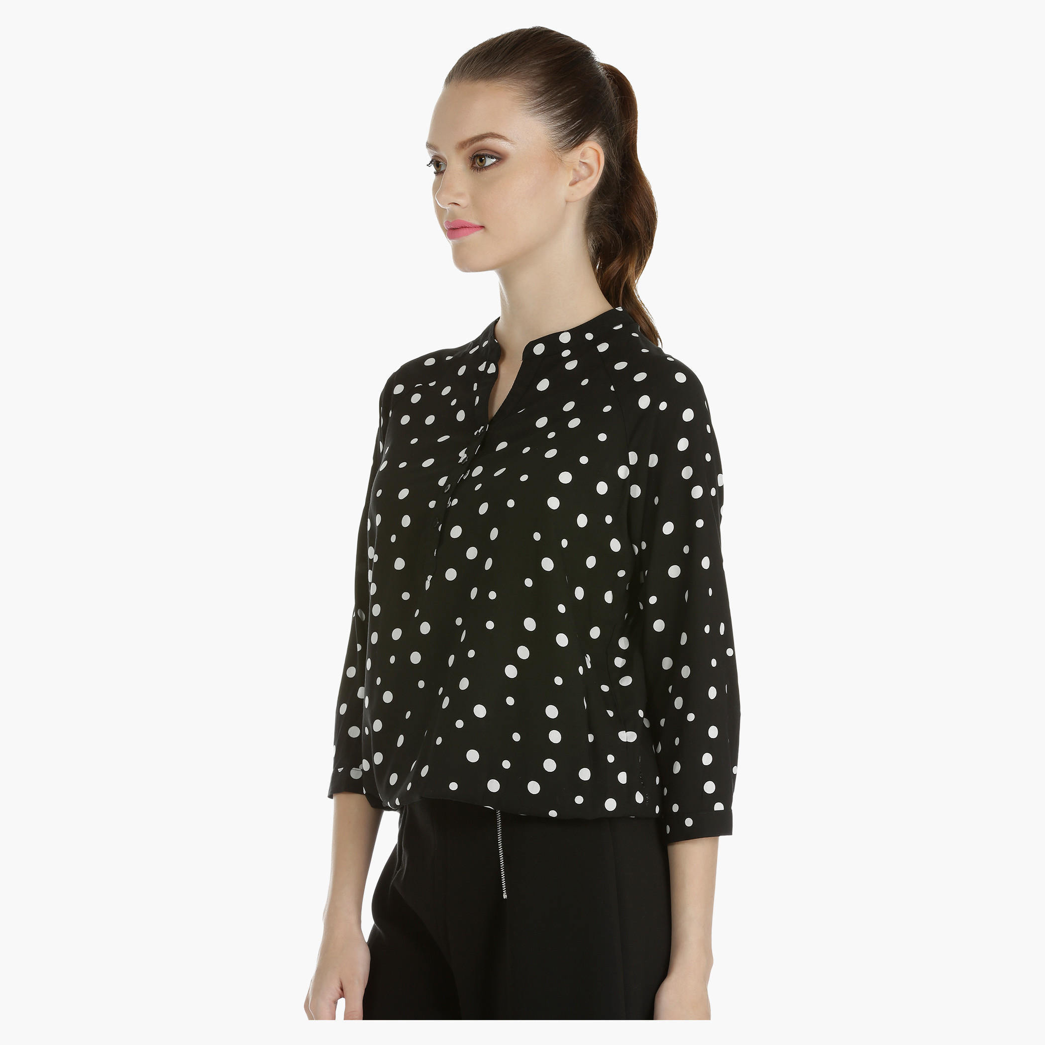 Woven Polka Dot Top-women-clothing-shirtsandblouses-blouses-image-3