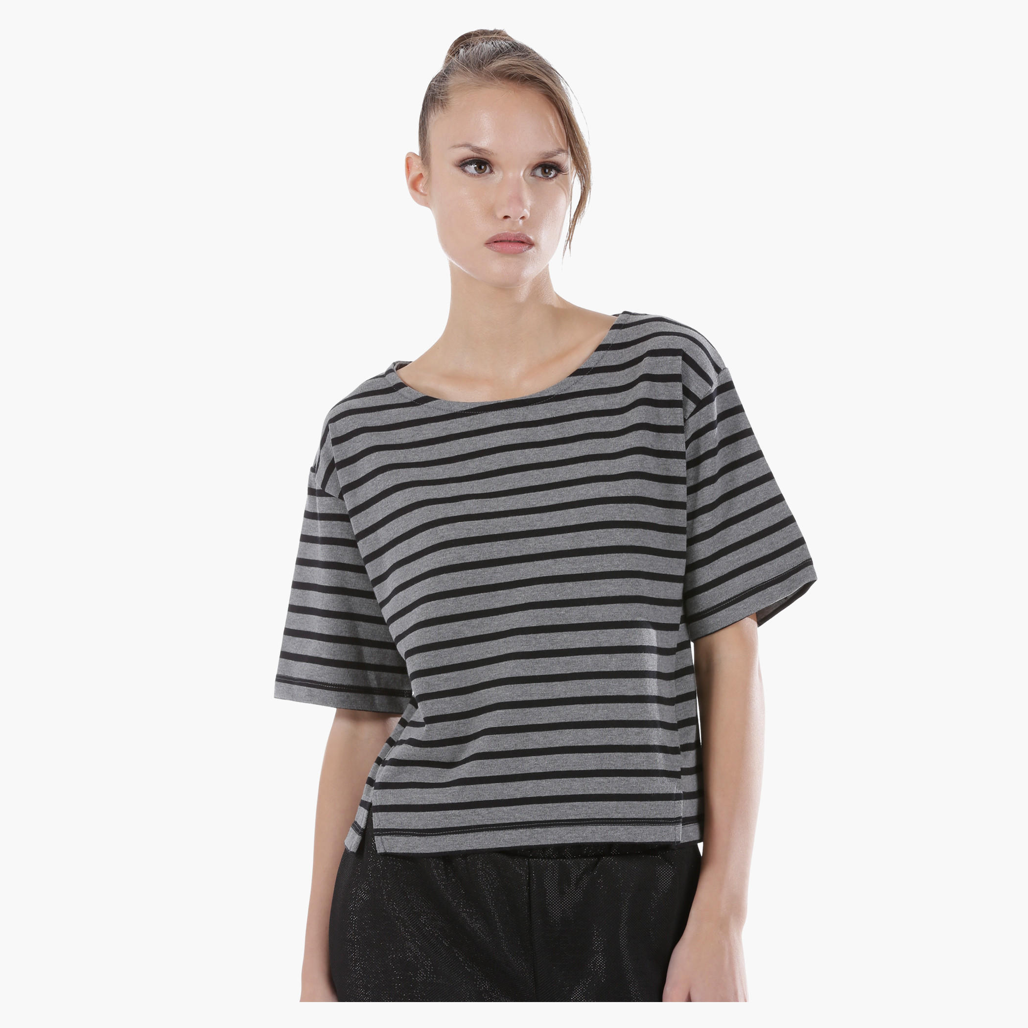 Striped T-Shirt with Short Sleeves-women-clothing-tshirts-image-1