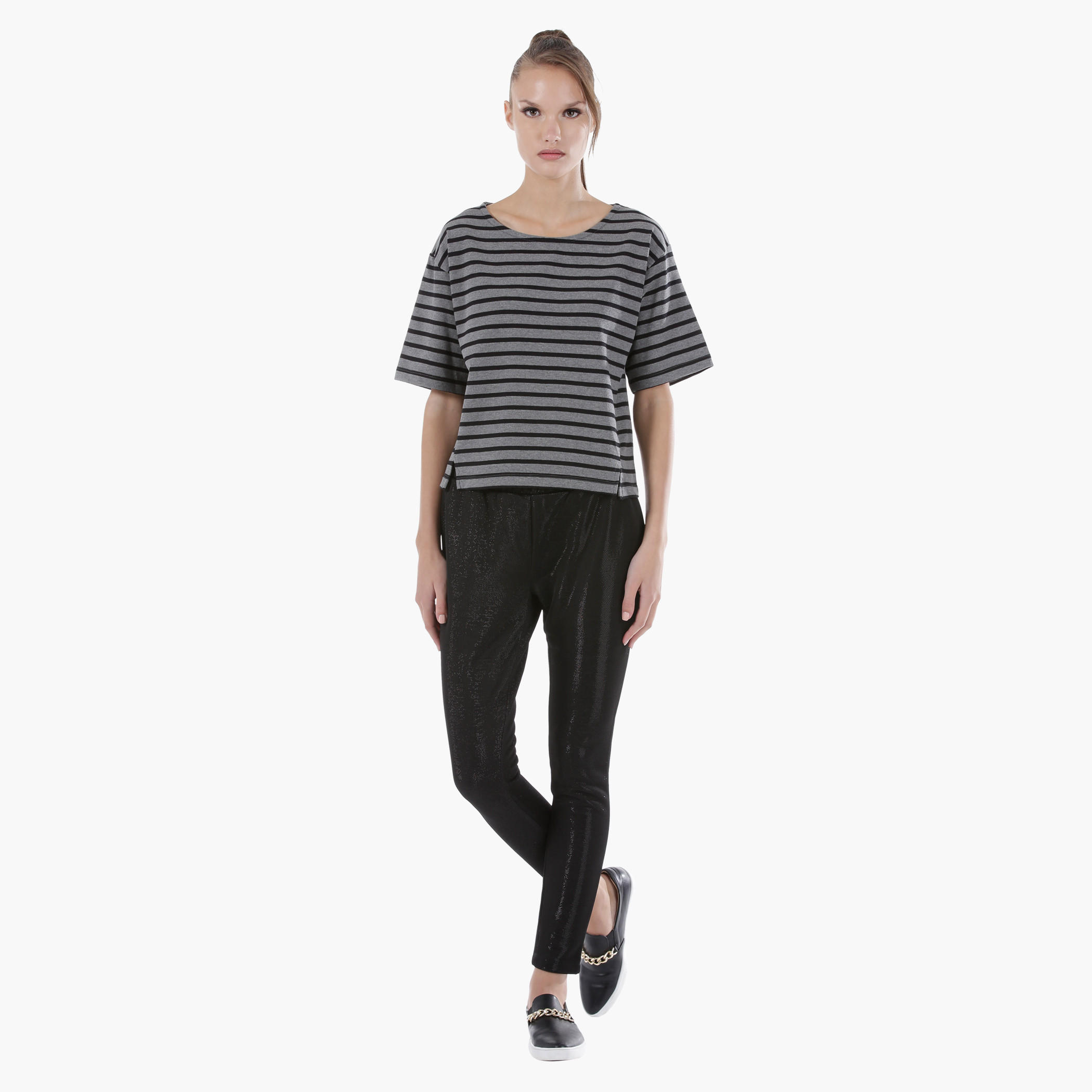 Striped T-Shirt with Short Sleeves-women-clothing-tshirts-image-1