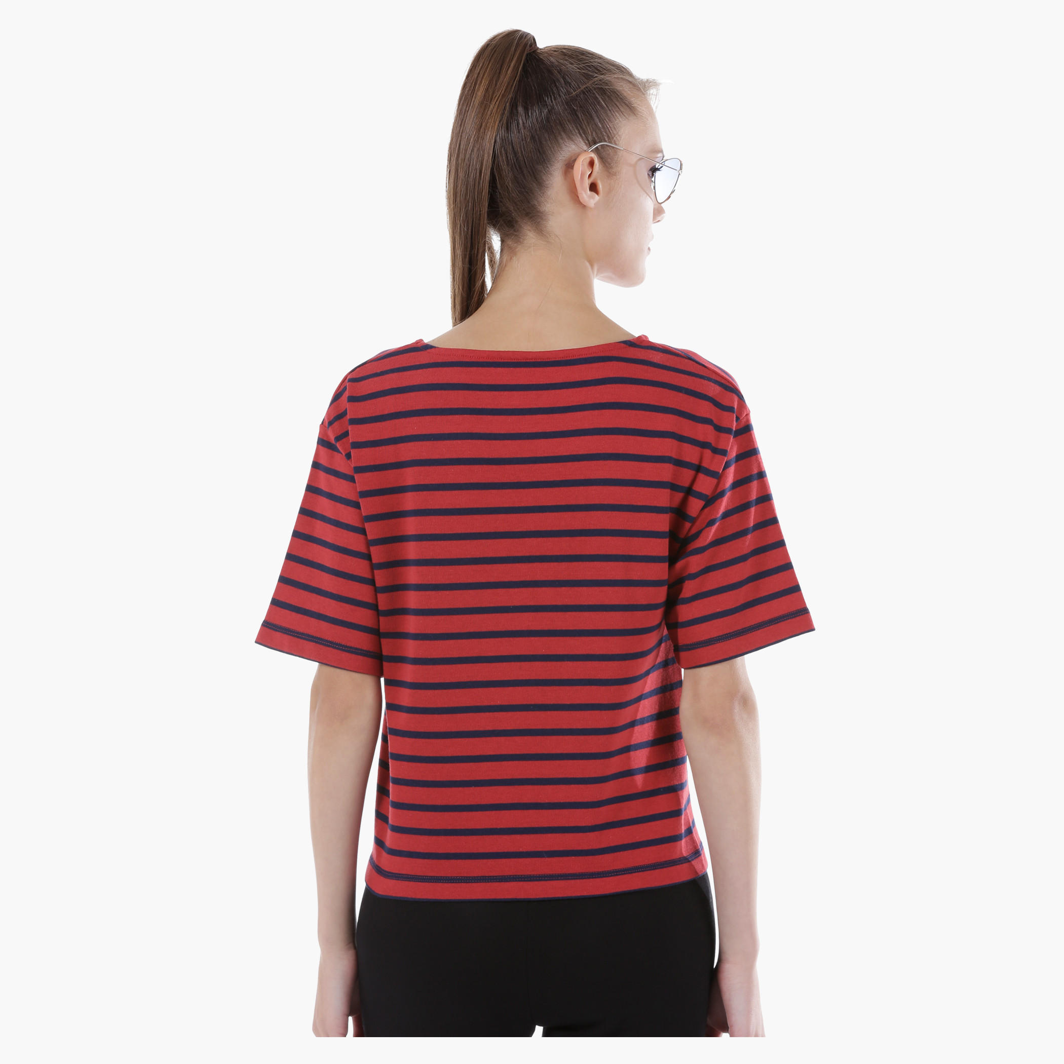 Striped T-Shirt with Short Sleeves-women-clothing-tshirts-image-7