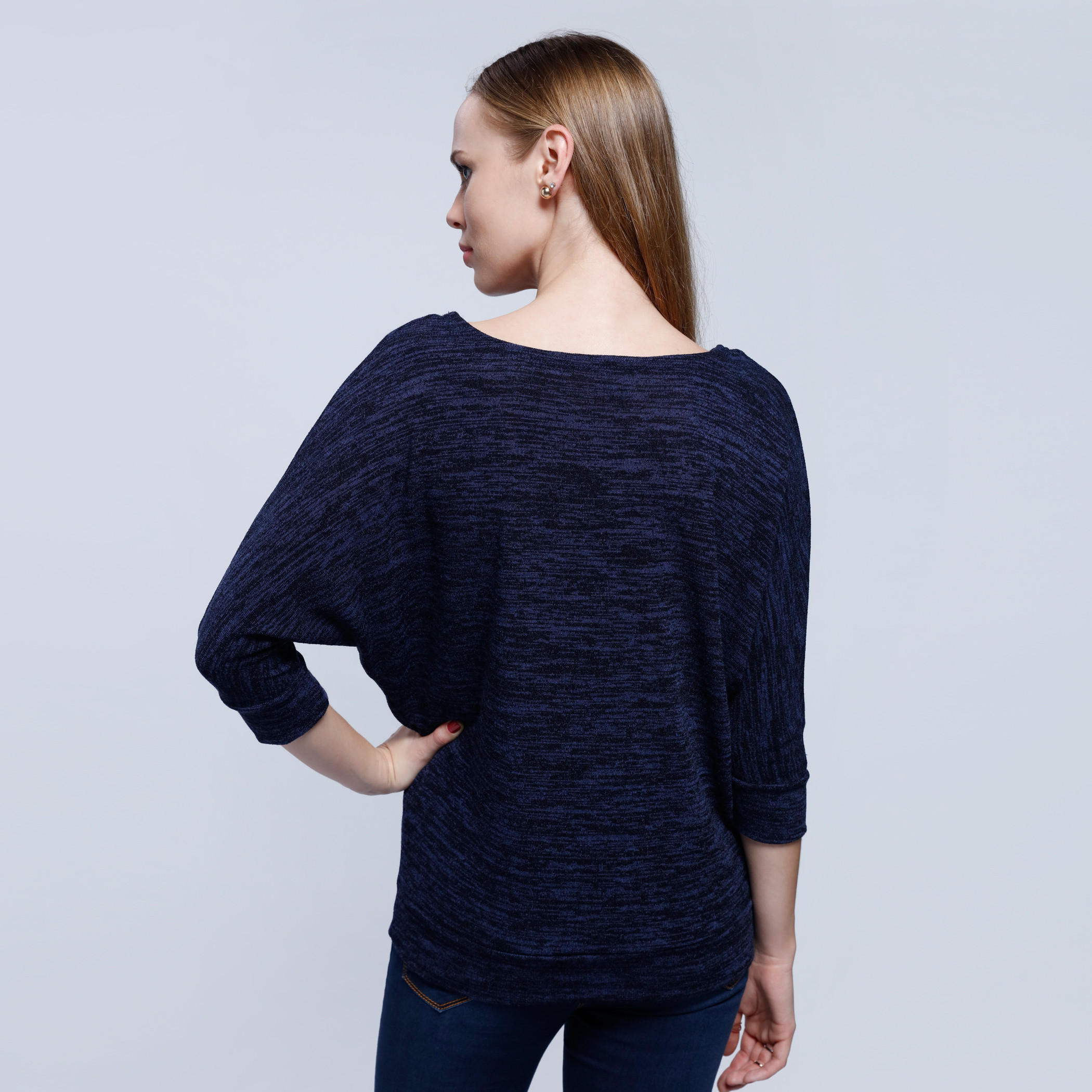 Melange Print Top with Round Neck and 3/4th Sleeves-women-clothing-cardigansandjumpers-jumpers-image-12