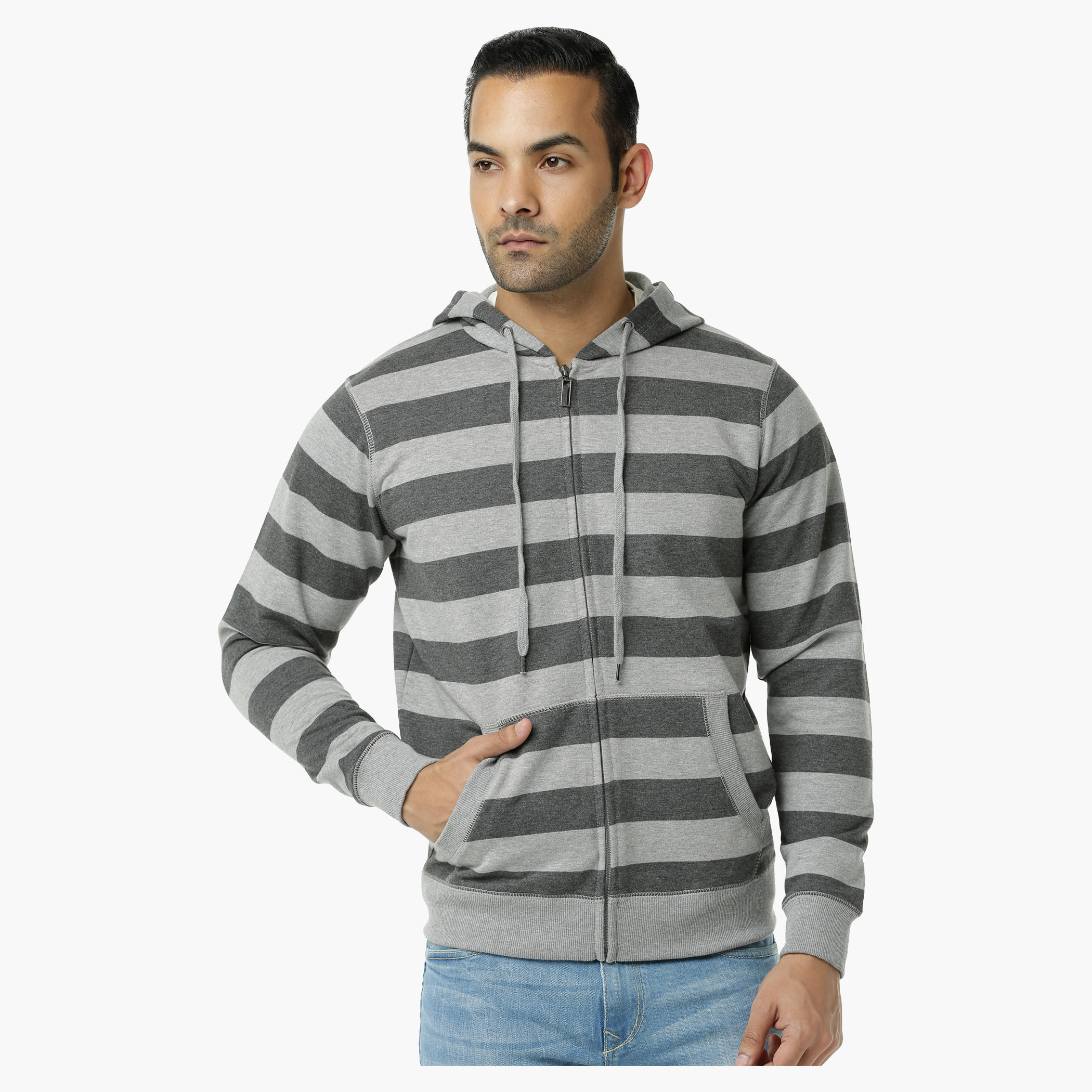 Hooded Jacket with Long Sleeves-men-winterwear-hoodiesandsweatshirts-image-1