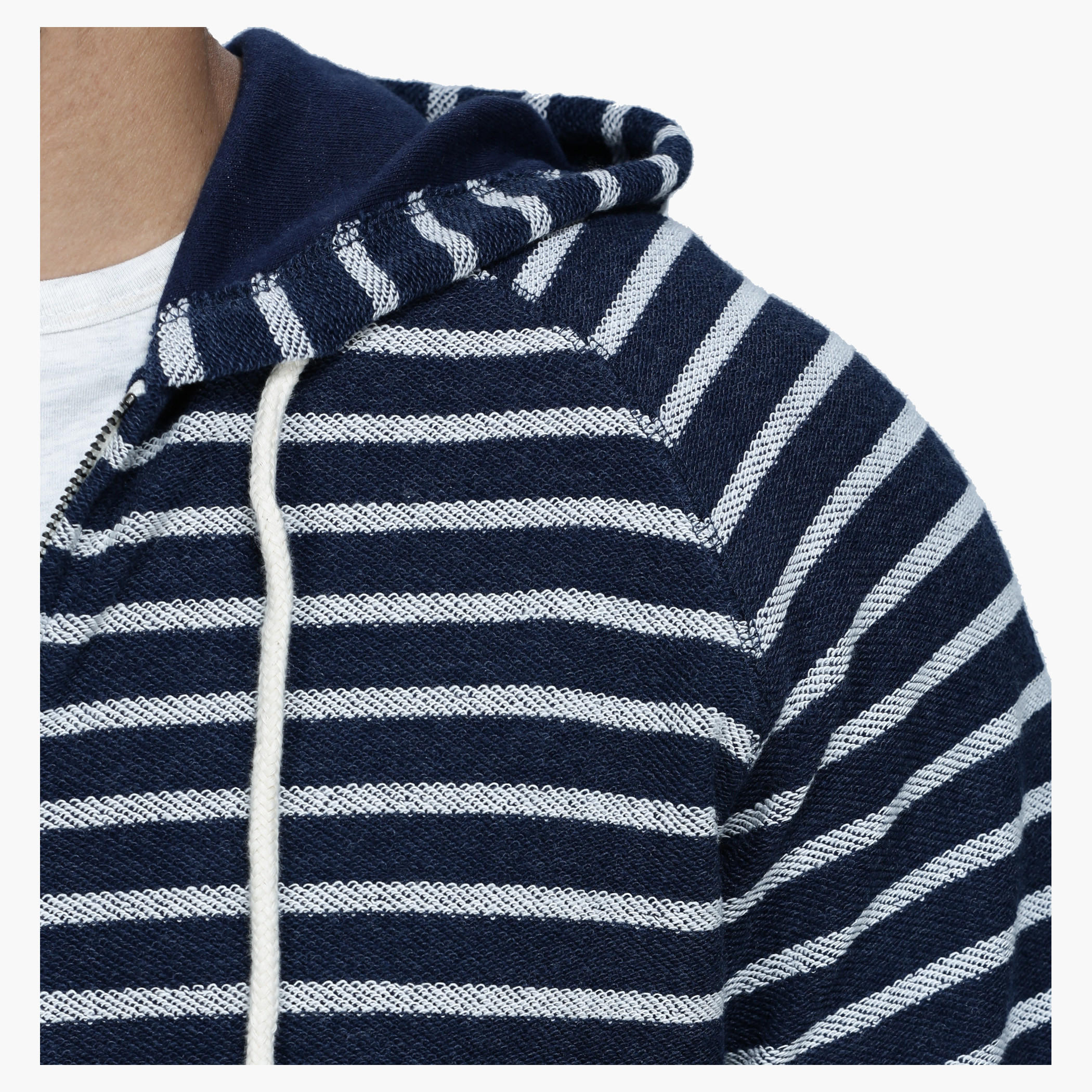 Hooded Jacket with Stripe Print and Long Sleeves in Regular Fit-men-winterwear-hoodiesandsweatshirts-image-9