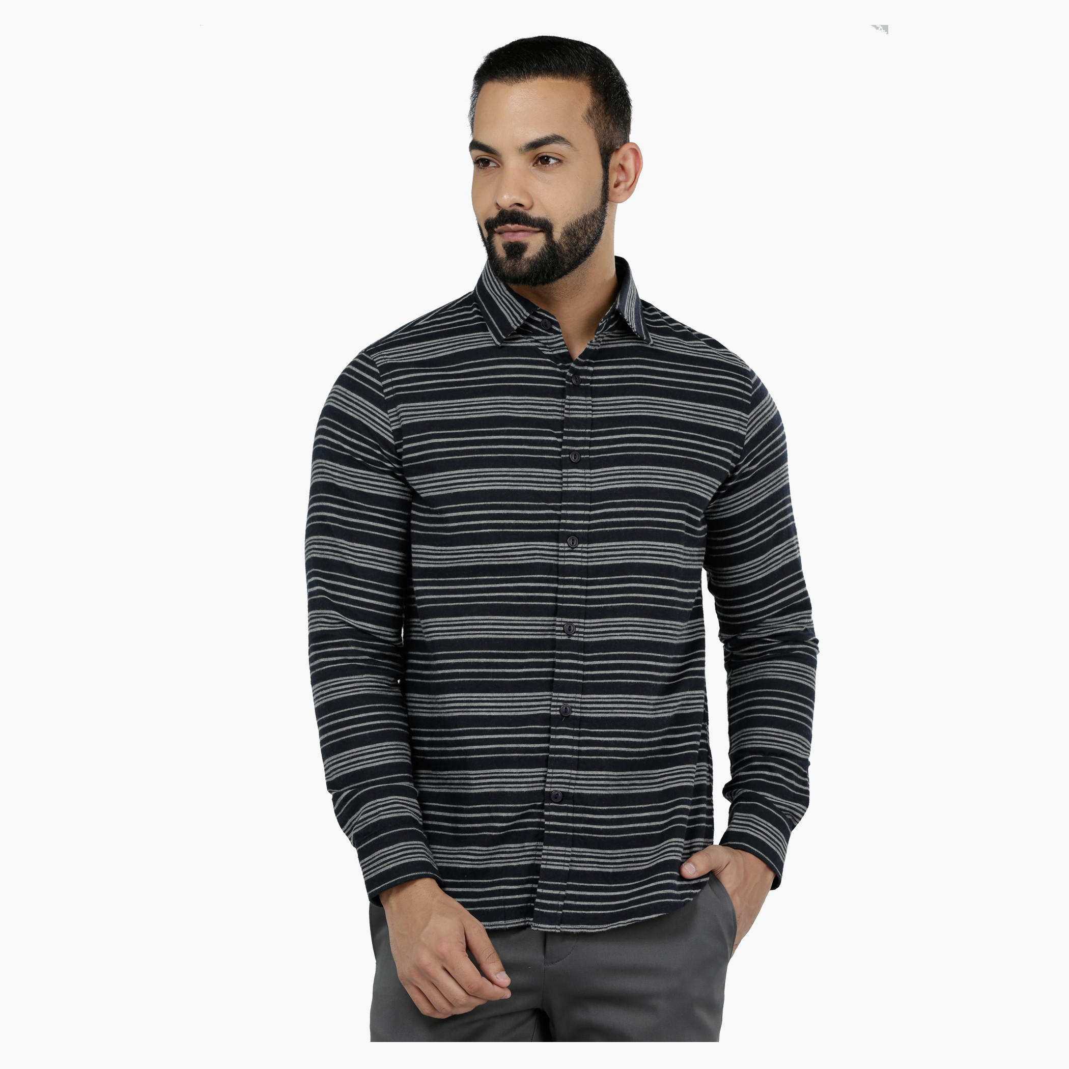 Striped Woven Cotton Shirt-men-clothing-shirts-image-1