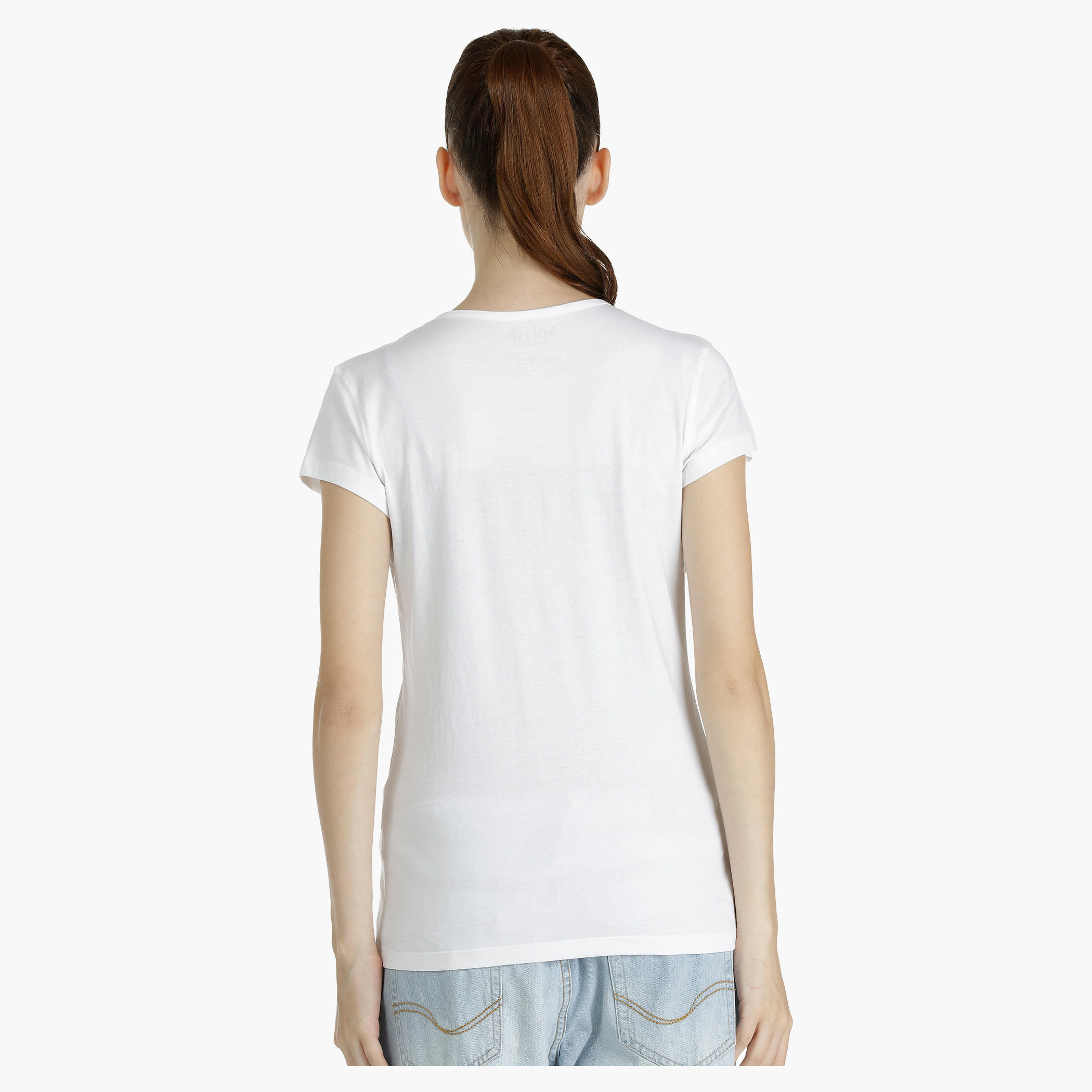 Cotton Printed T-Shirt with Short Sleeves-women-clothing-tshirts-image-2