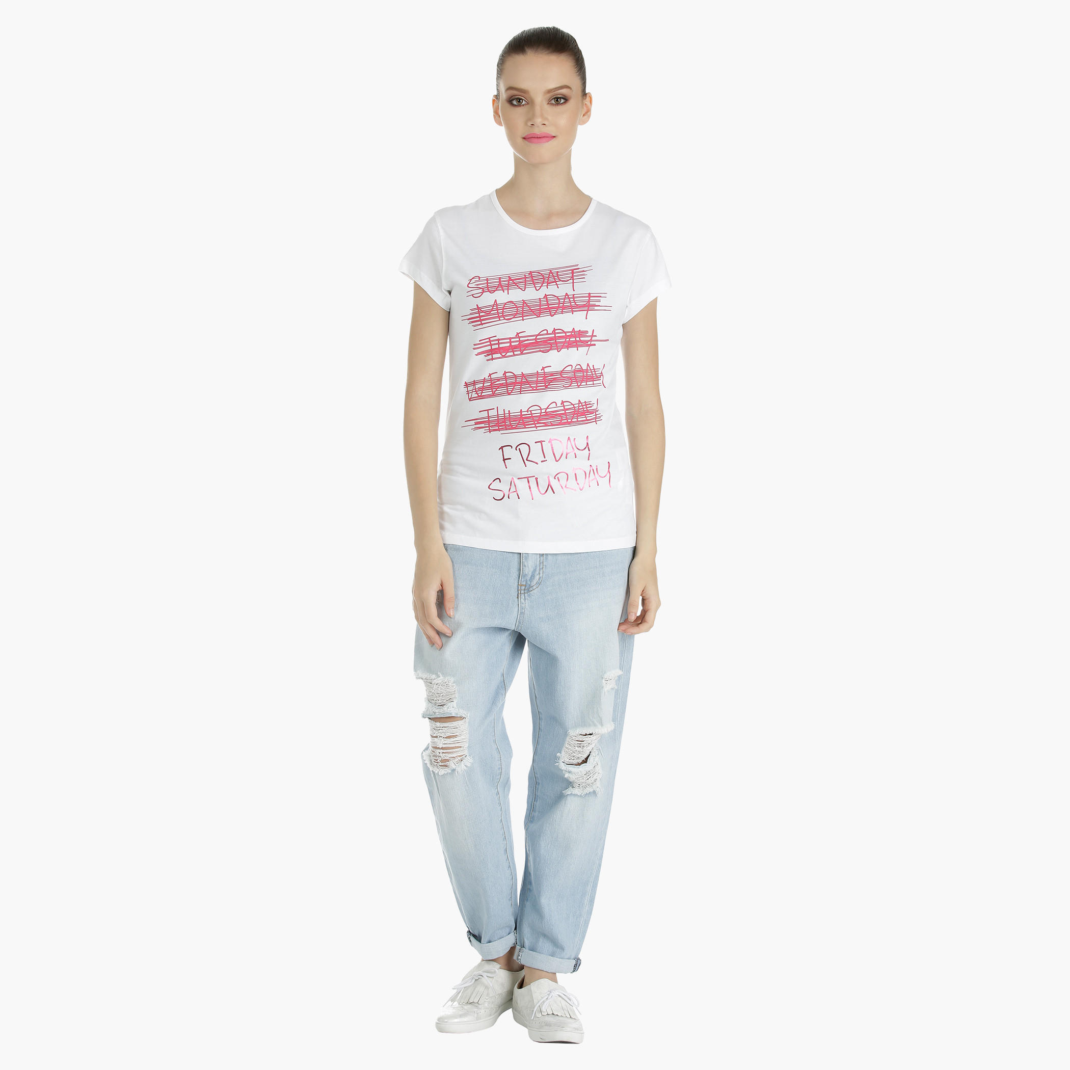 Cotton Printed T-Shirt with Short Sleeves-women-clothing-tshirts-image-5