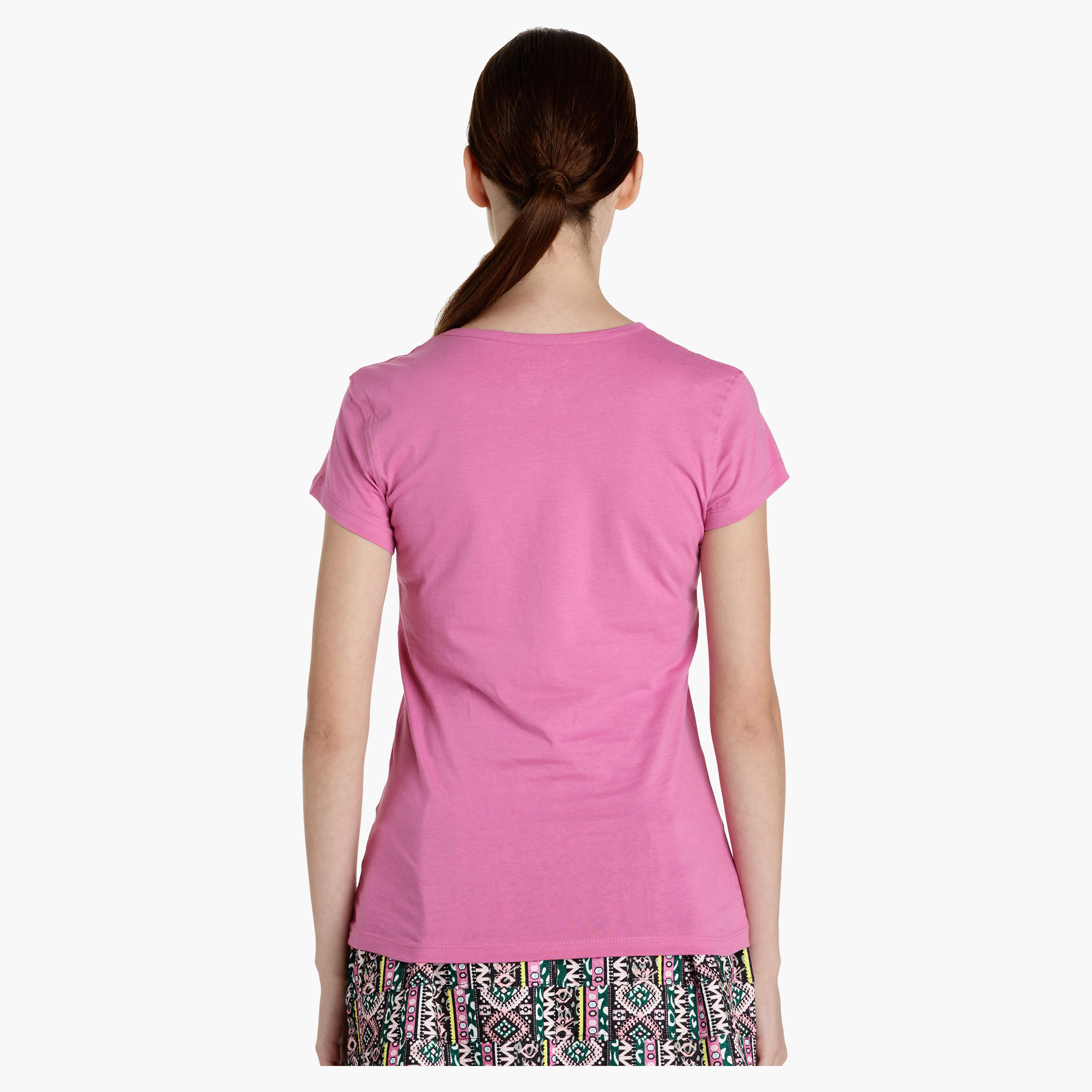 Cotton Printed T-Shirt with Round Neck and Short Sleeves-women-clothing-tshirts-image-2