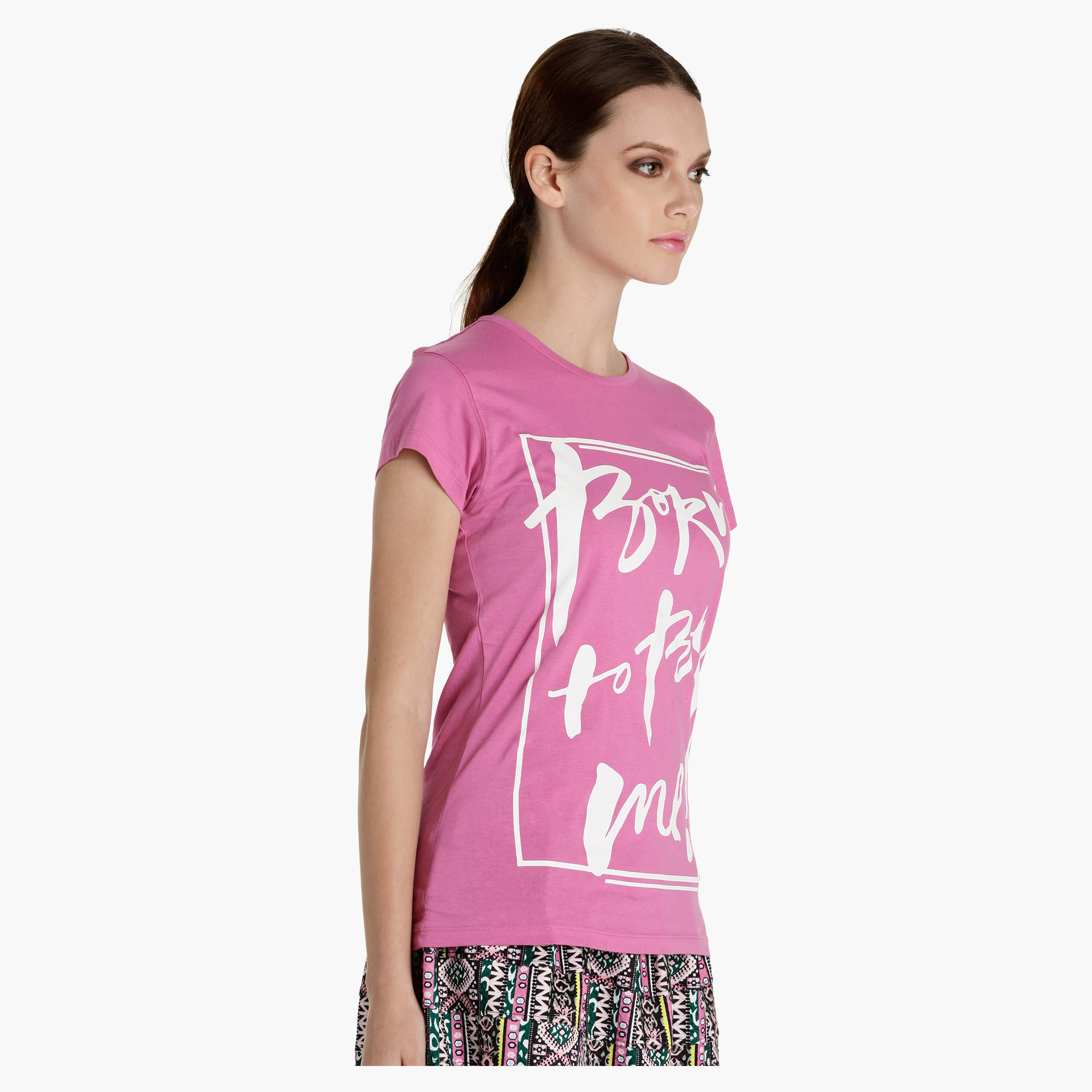 Cotton Printed T-Shirt with Round Neck and Short Sleeves-women-clothing-tshirts-image-3