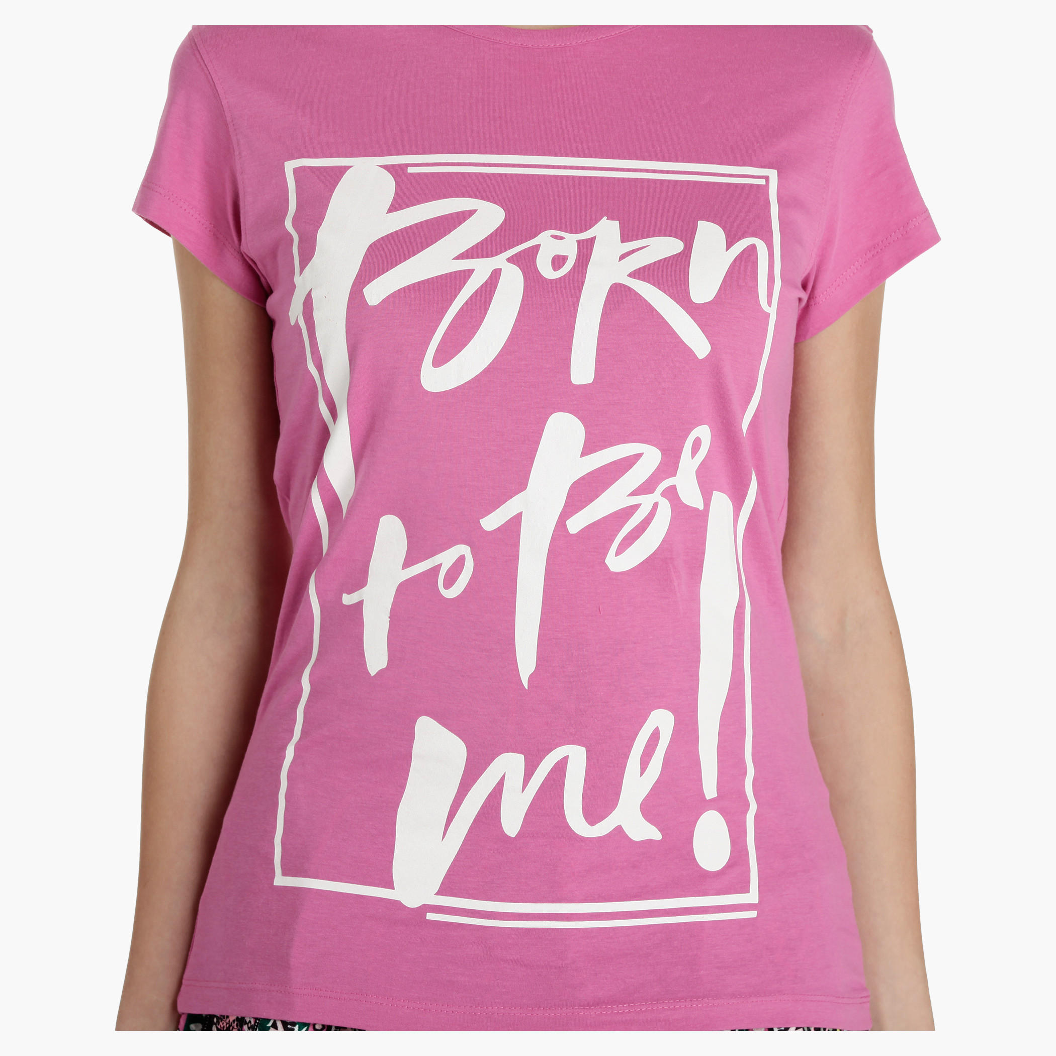Cotton Printed T-Shirt with Round Neck and Short Sleeves-women-clothing-tshirts-image-4