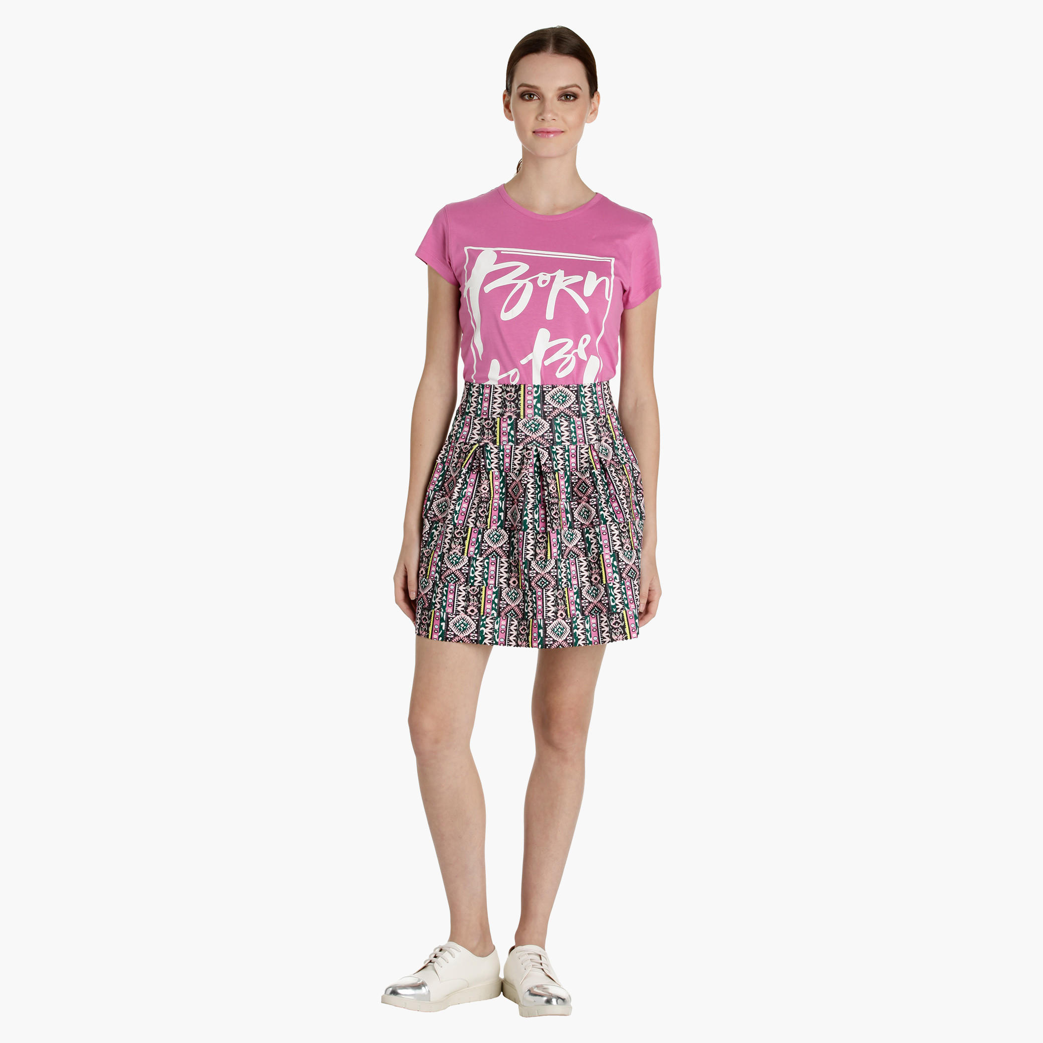 Cotton Printed T-Shirt with Round Neck and Short Sleeves-women-clothing-tshirts-image-5