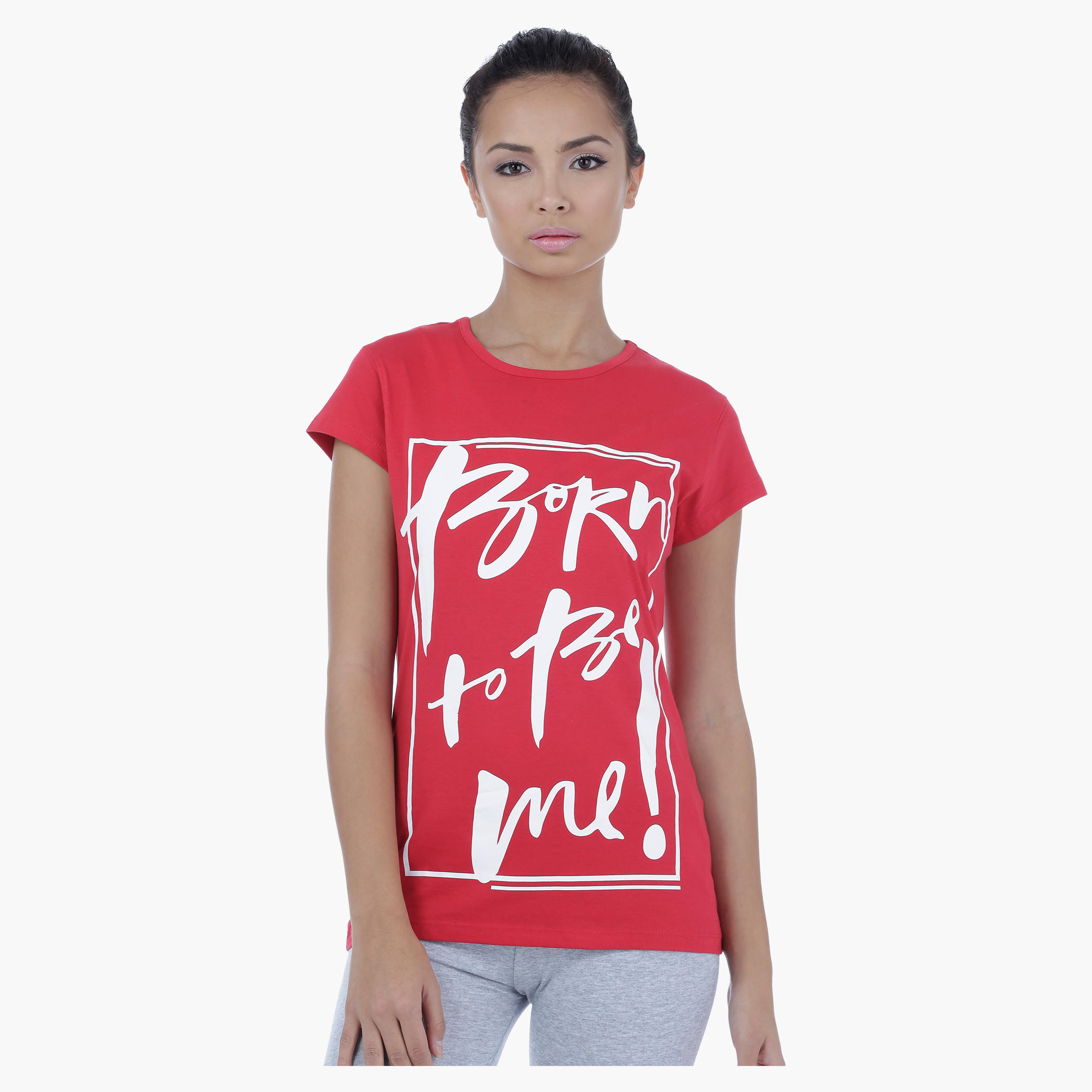 Printed T-Shirt with Short Sleeves-women-clothing-tshirts-image-1