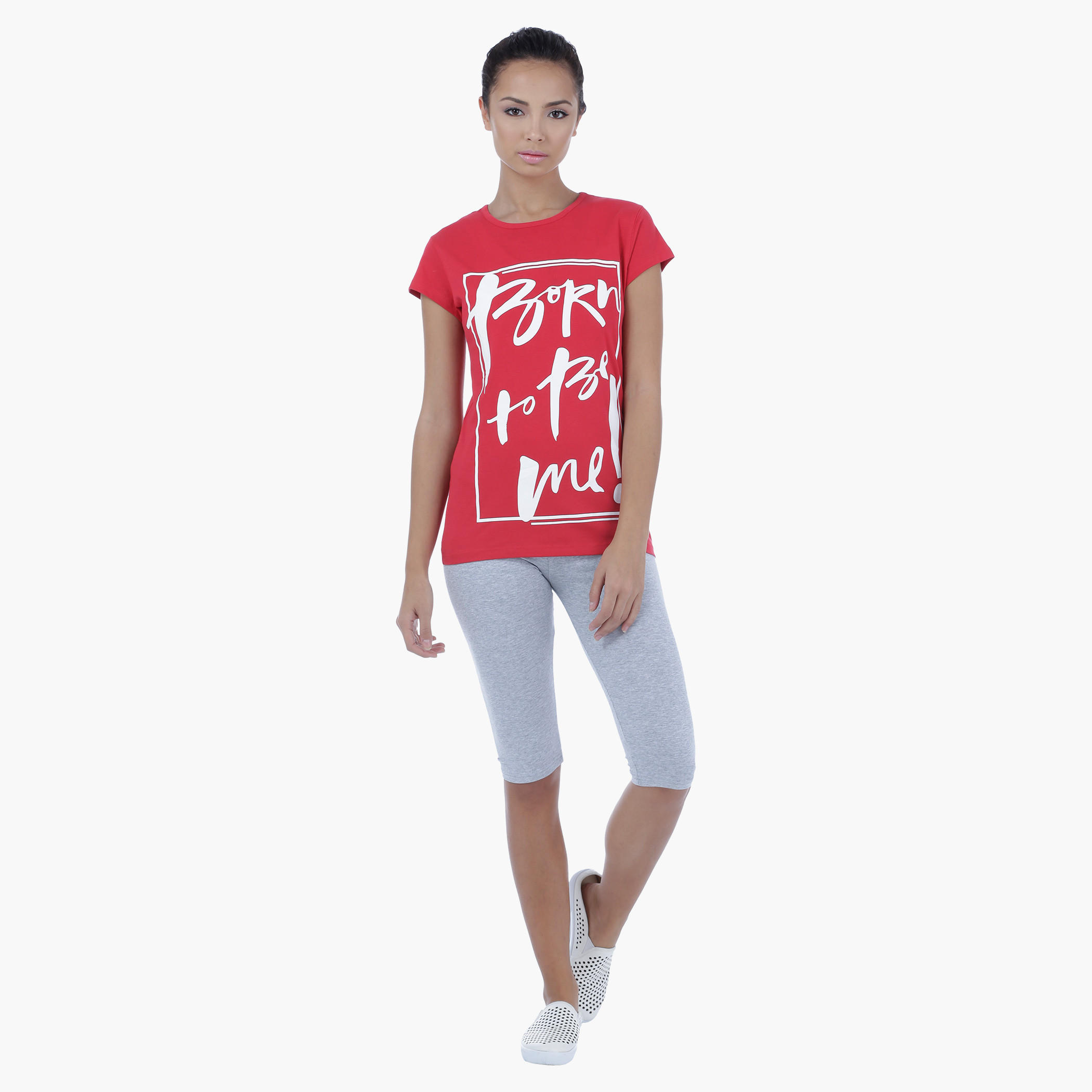 Printed T-Shirt with Short Sleeves-women-clothing-tshirts-image-5