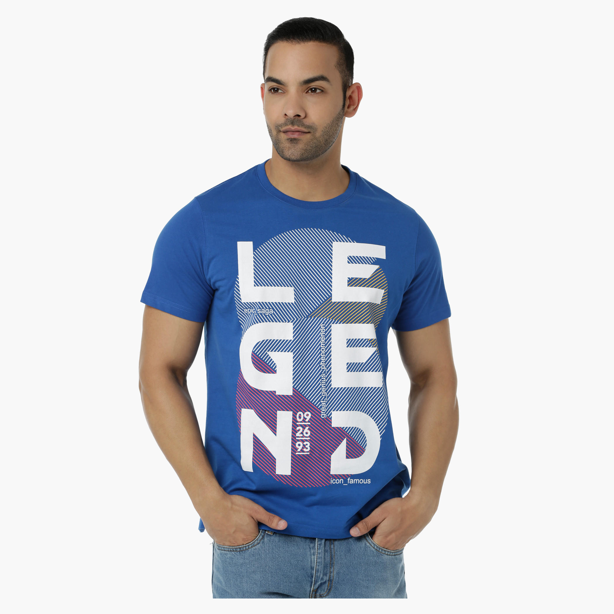 Printed Cotton T-Shirt with Round Neck and Short Sleeves in Regular Fit-men-clothing-tshirtsandpolos-tshirts-image-1