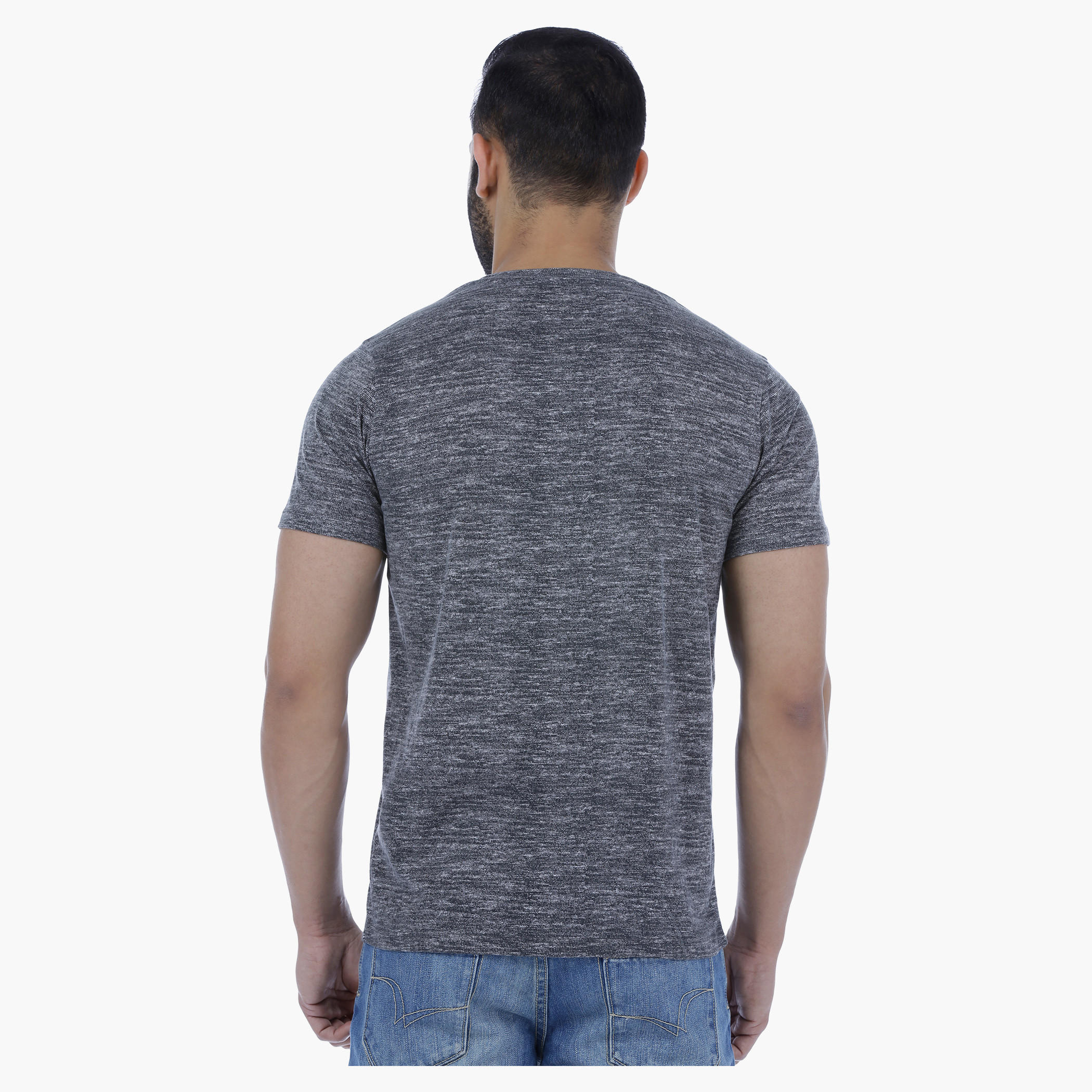 Printed T-Shirt with V-Neck and Short Sleeves-men-clothing-tshirtsandpolos-tshirts-image-2