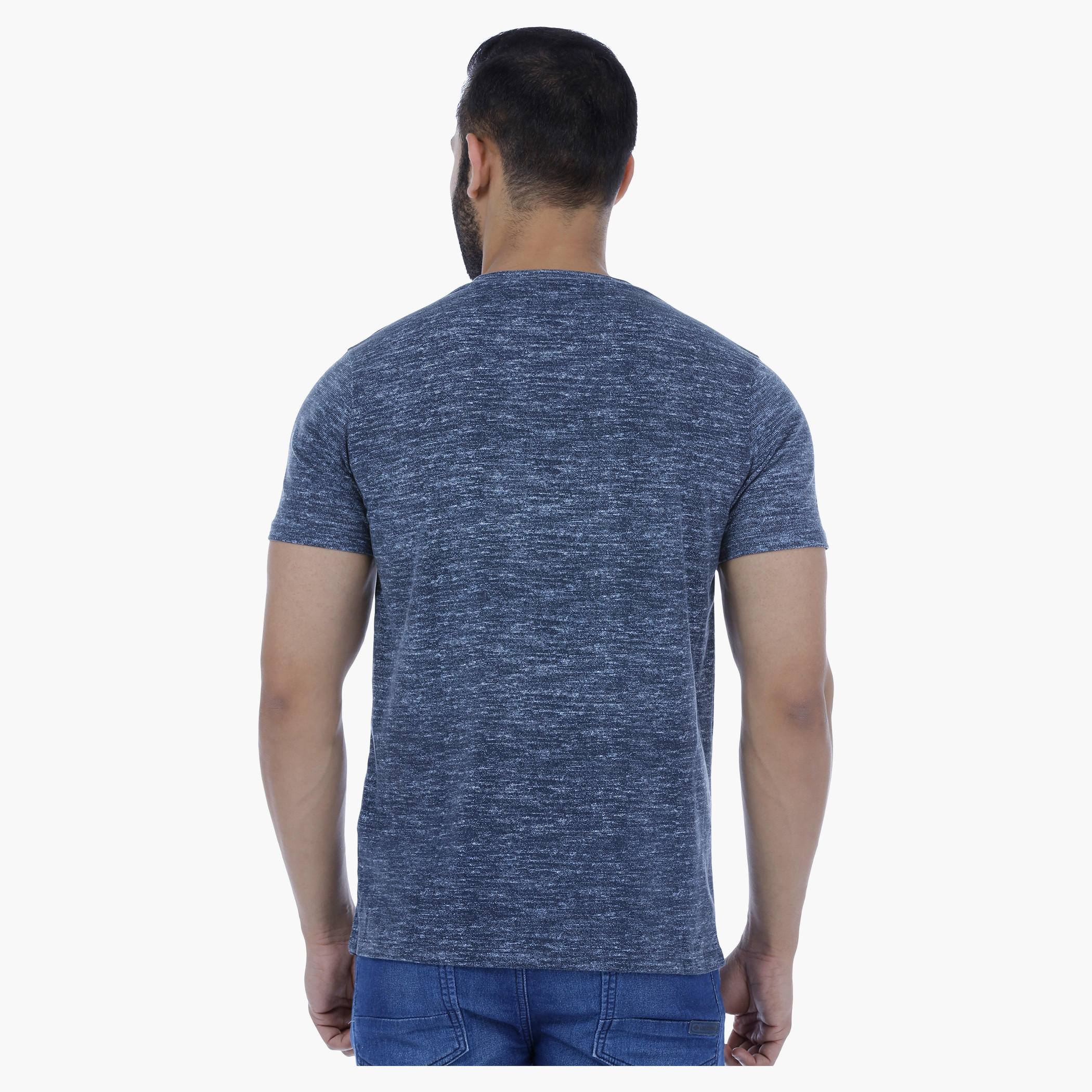 Printed T-Shirt with V-Neck and Short Sleeves-men-clothing-tshirtsandpolos-tshirts-image-7