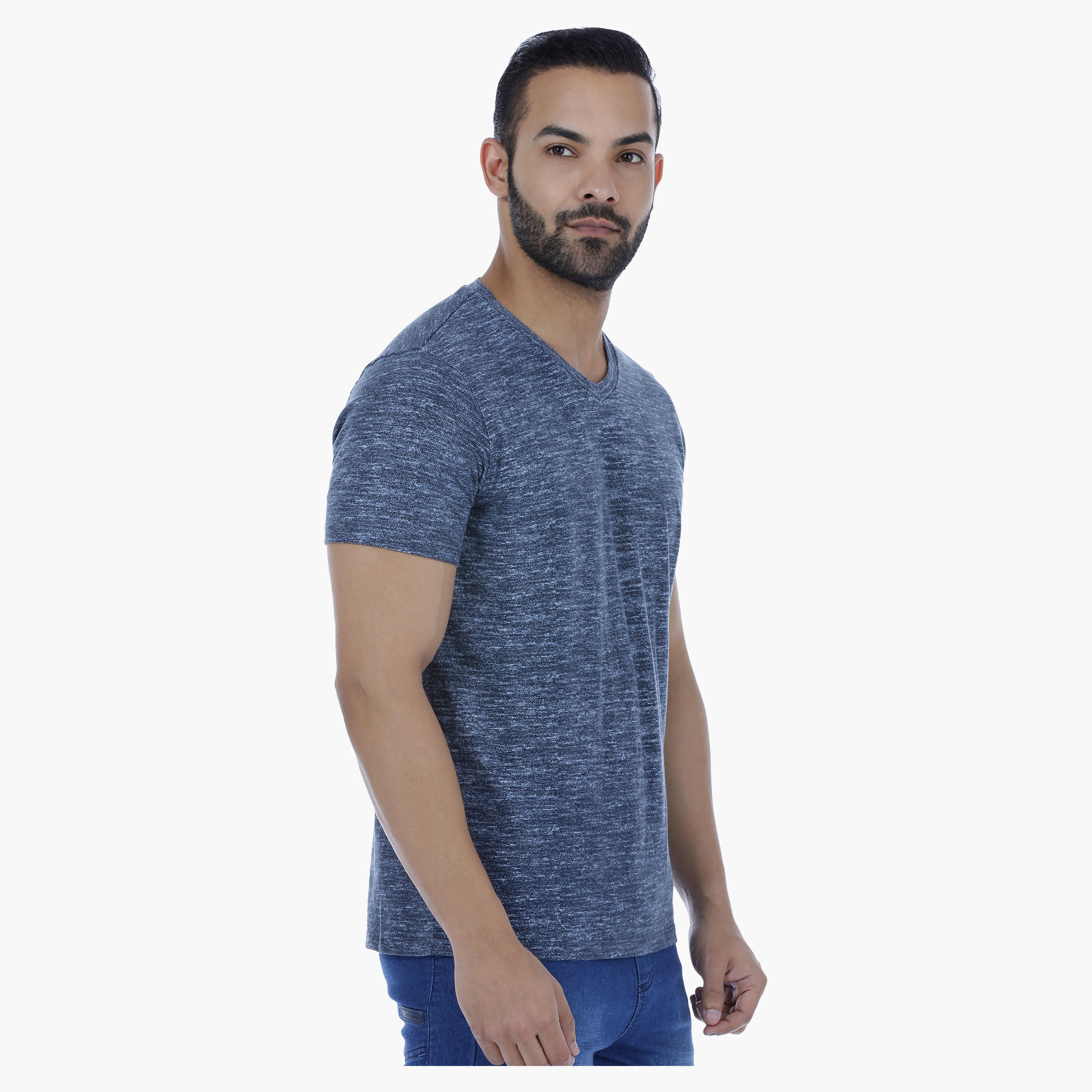 Printed T-Shirt with V-Neck and Short Sleeves-men-clothing-tshirtsandpolos-tshirts-image-8