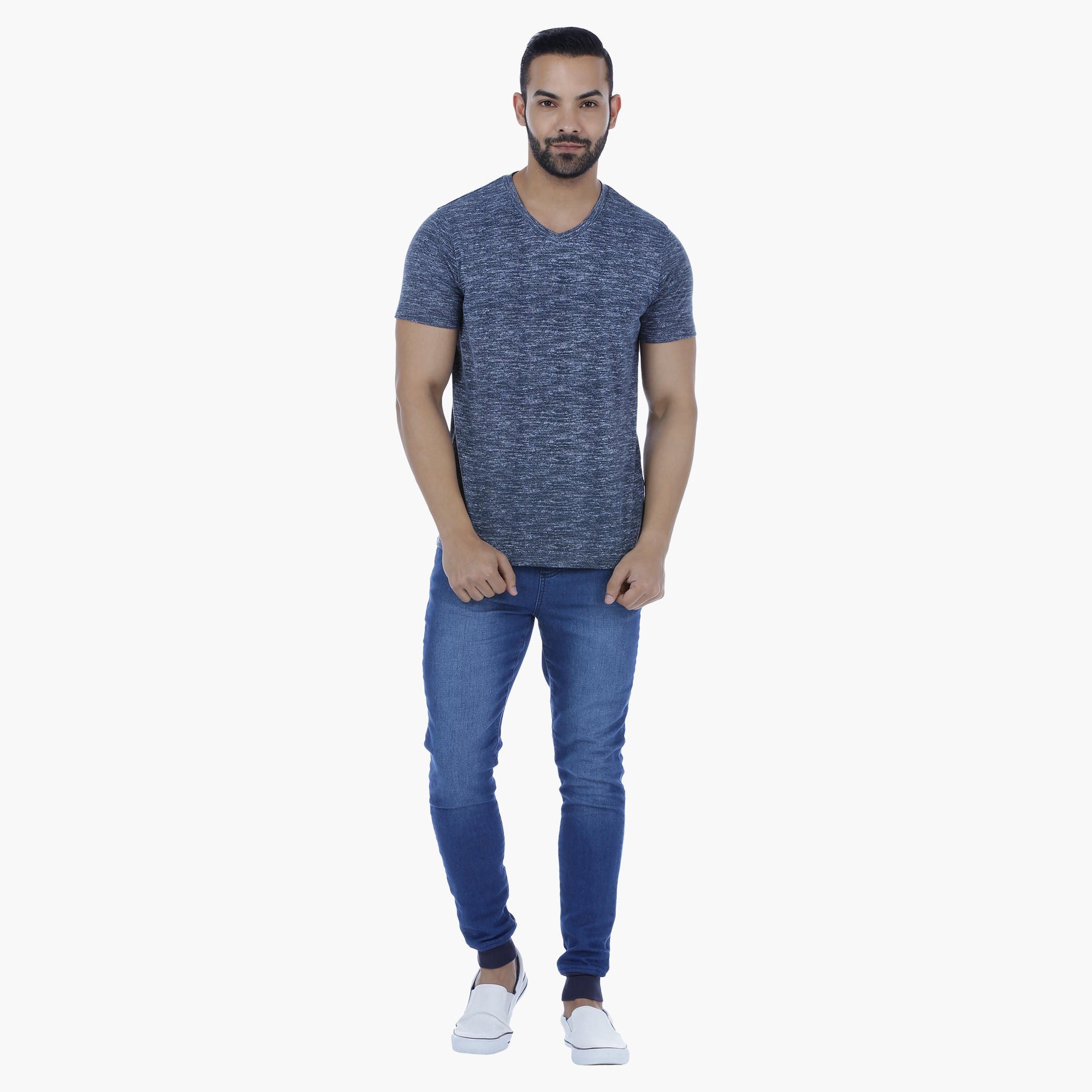 Printed T-Shirt with V-Neck and Short Sleeves-men-clothing-tshirtsandpolos-tshirts-image-10