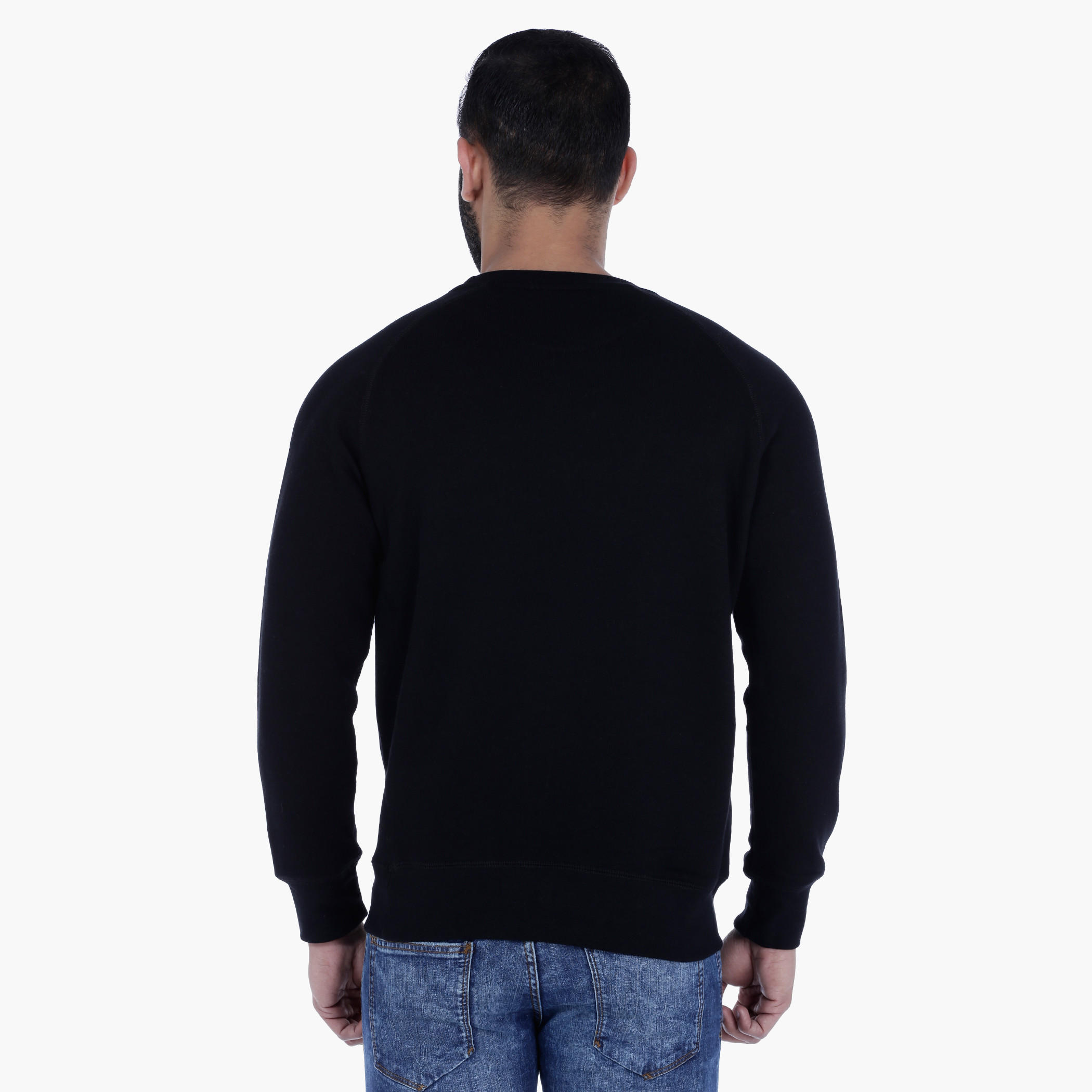 Basic Sweatshirt with Raglan Sleeves and Round Neck-men-winterwear-hoodiesandsweatshirts-image-2