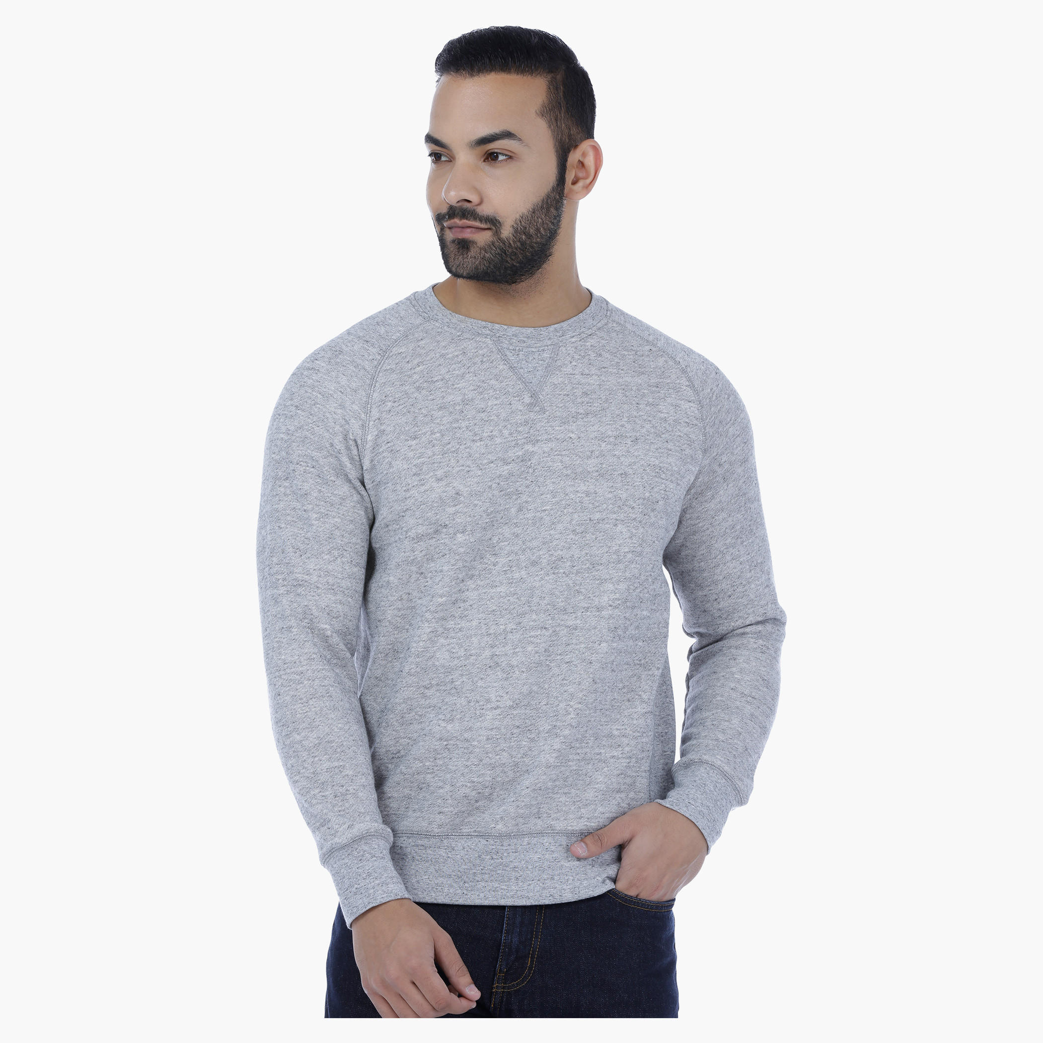 Raglan Sleeves Sweatshirt with Round Neck-men-winterwear-hoodiesandsweatshirts-image-1