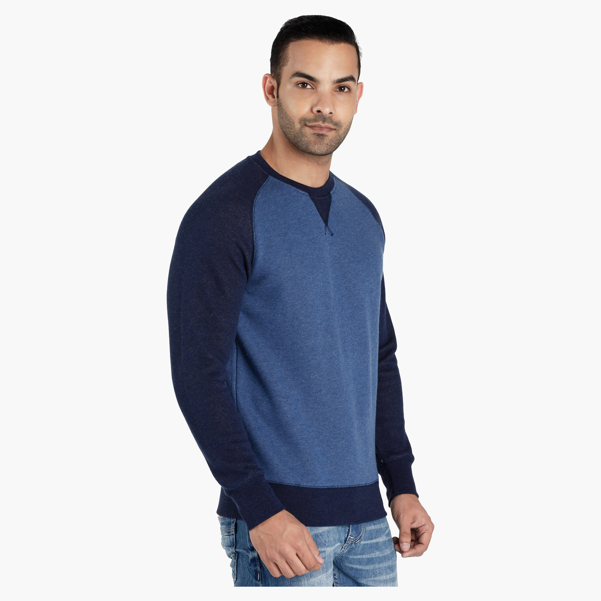 Raglan Sleeves Knitted Sweater with Round Neck-men-clothing-sweatersandpullovers-image-3