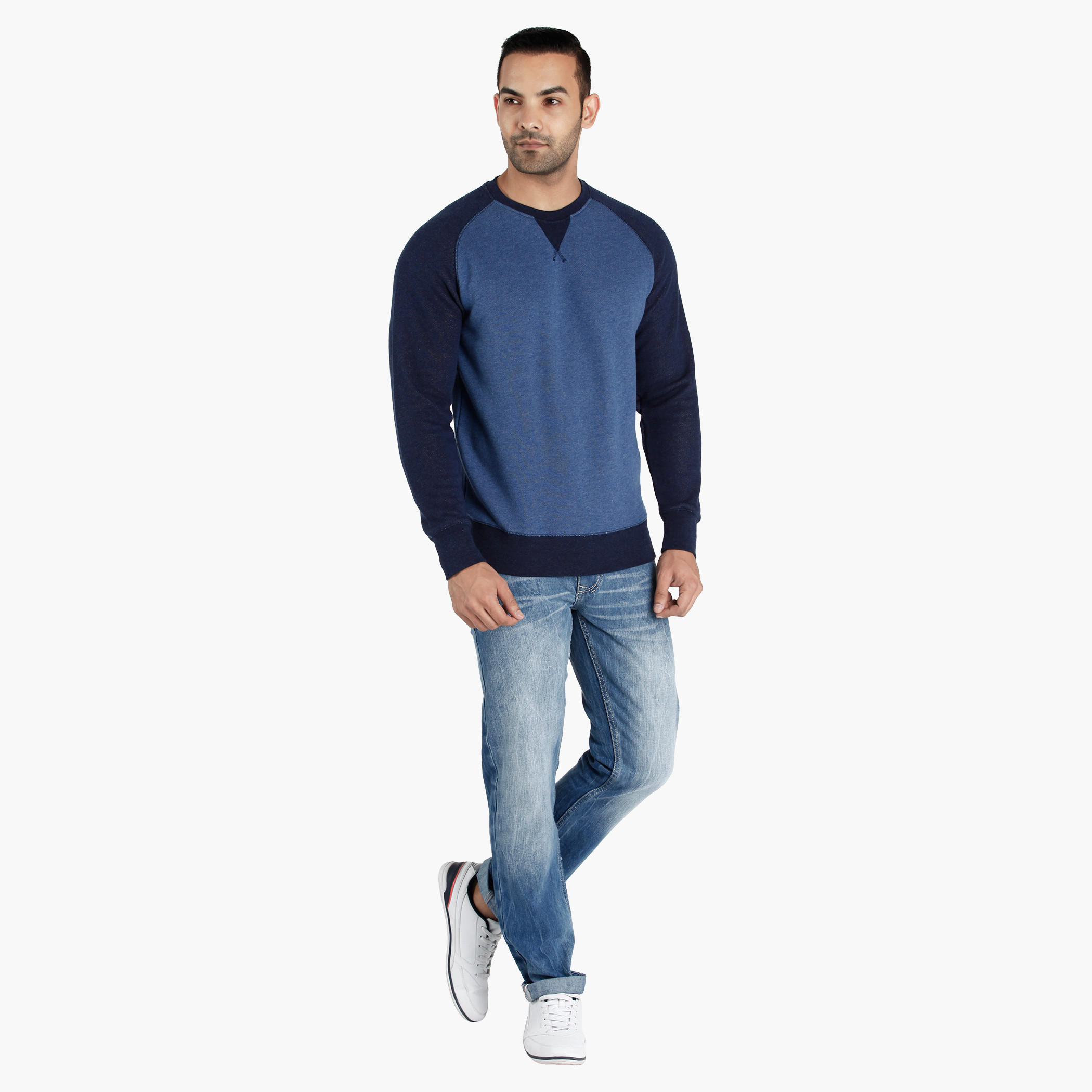 Raglan Sleeves Knitted Sweater with Round Neck-men-clothing-sweatersandpullovers-image-5