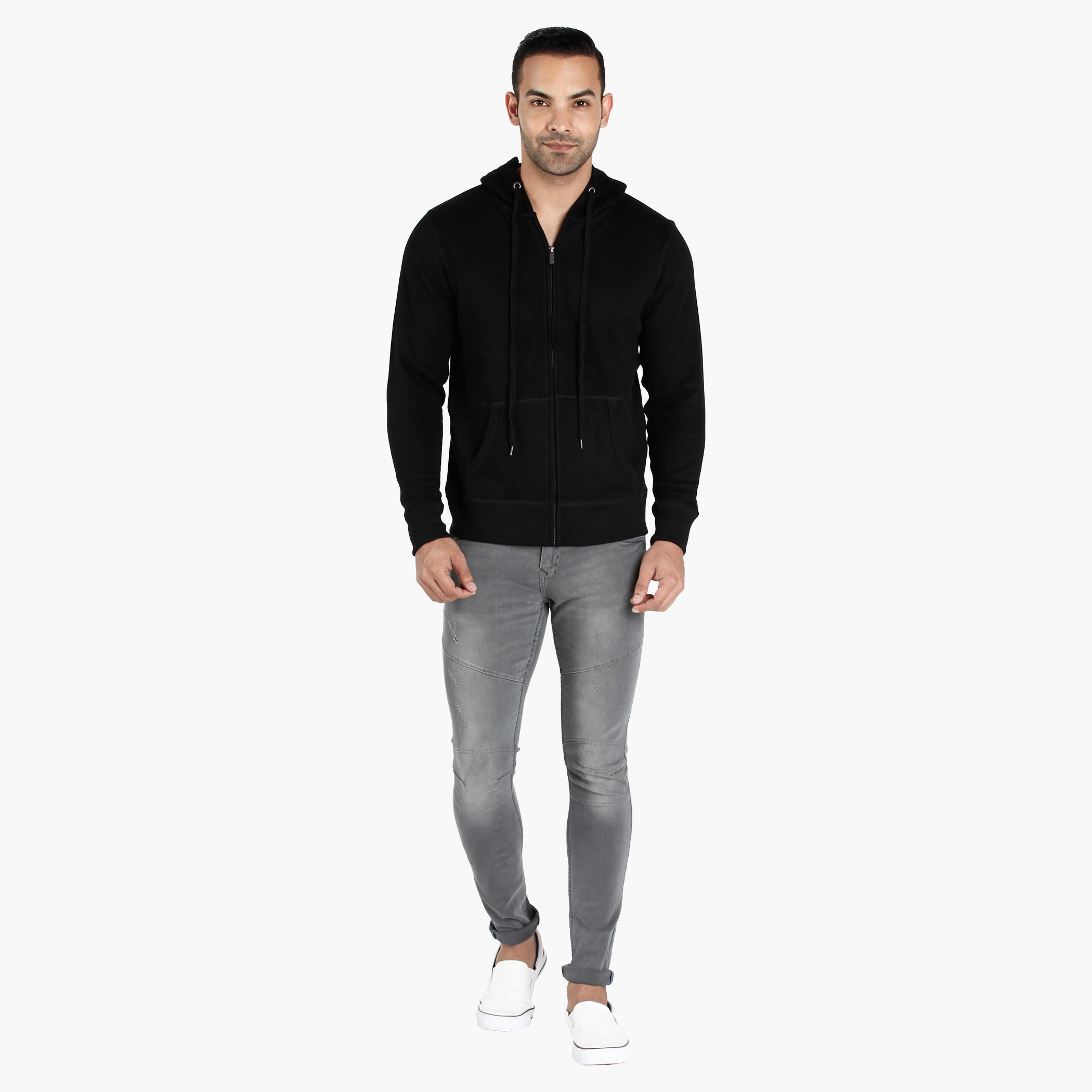 Hooded Jacket with Kangaroo Pockets-men-winterwear-hoodiesandsweatshirts-image-5
