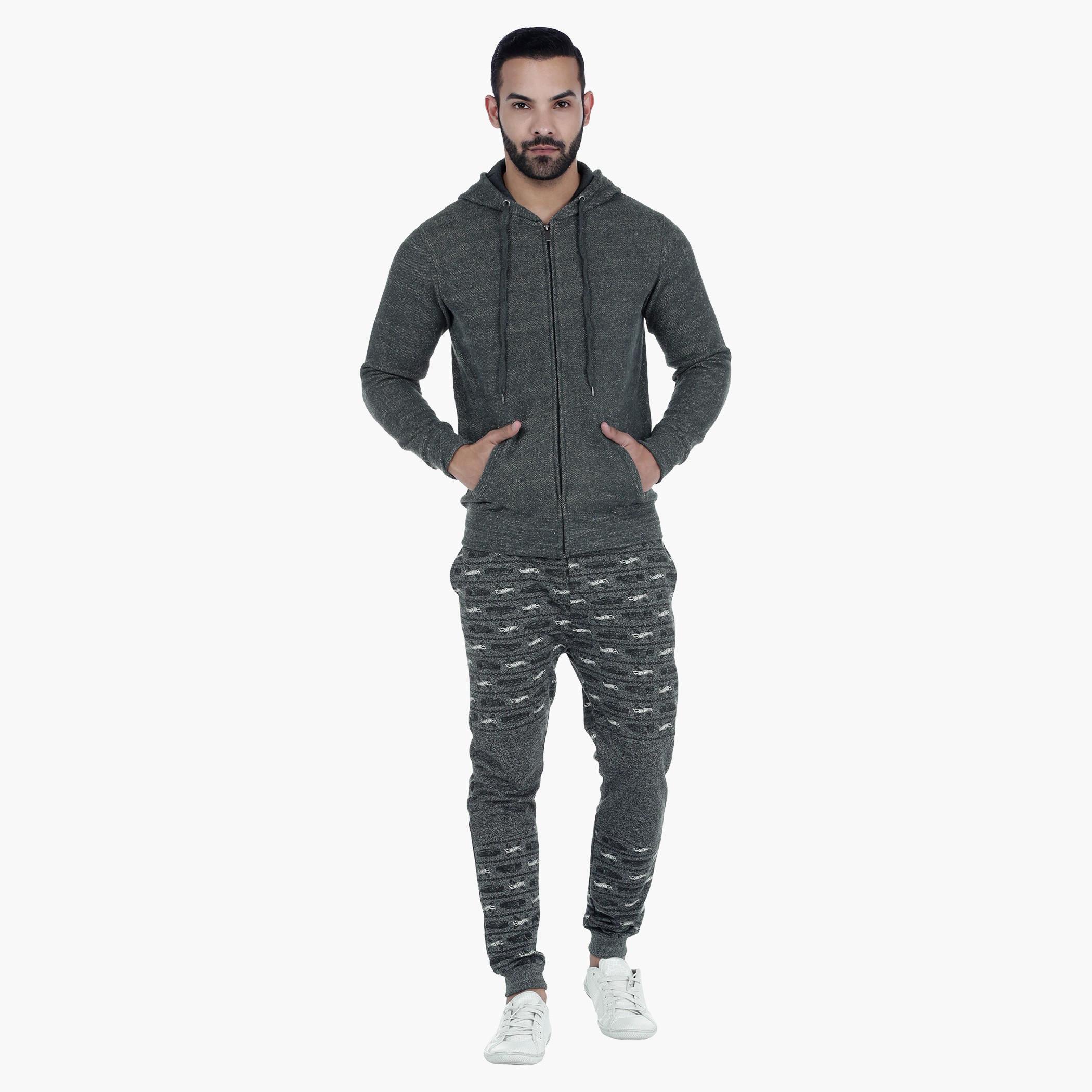 Hooded Sweat Jacket with Long Sleeves-men-winterwear-hoodiesandsweatshirts-image-5