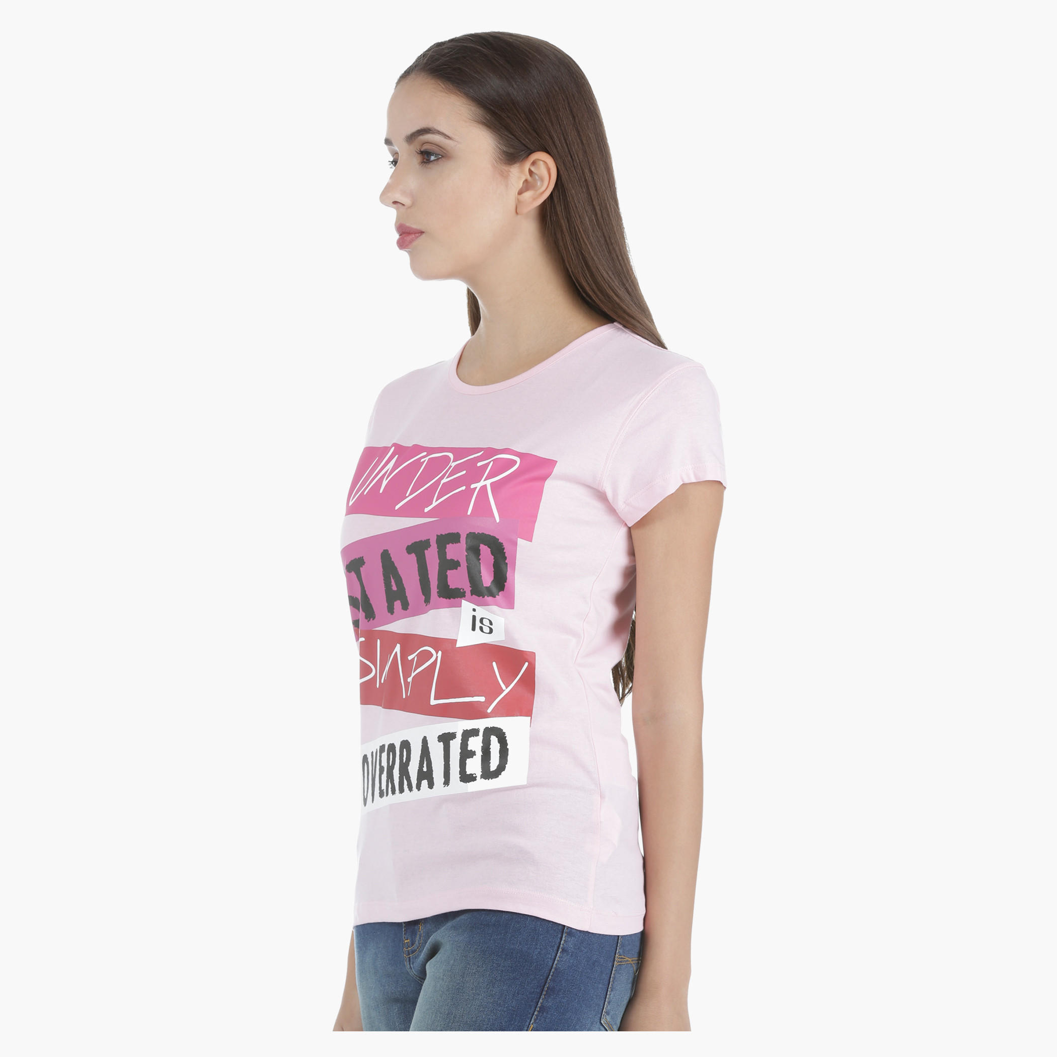 T-Shirt with Screen Print and Short Sleeves in Regular Fit-women-clothing-tshirts-image-3
