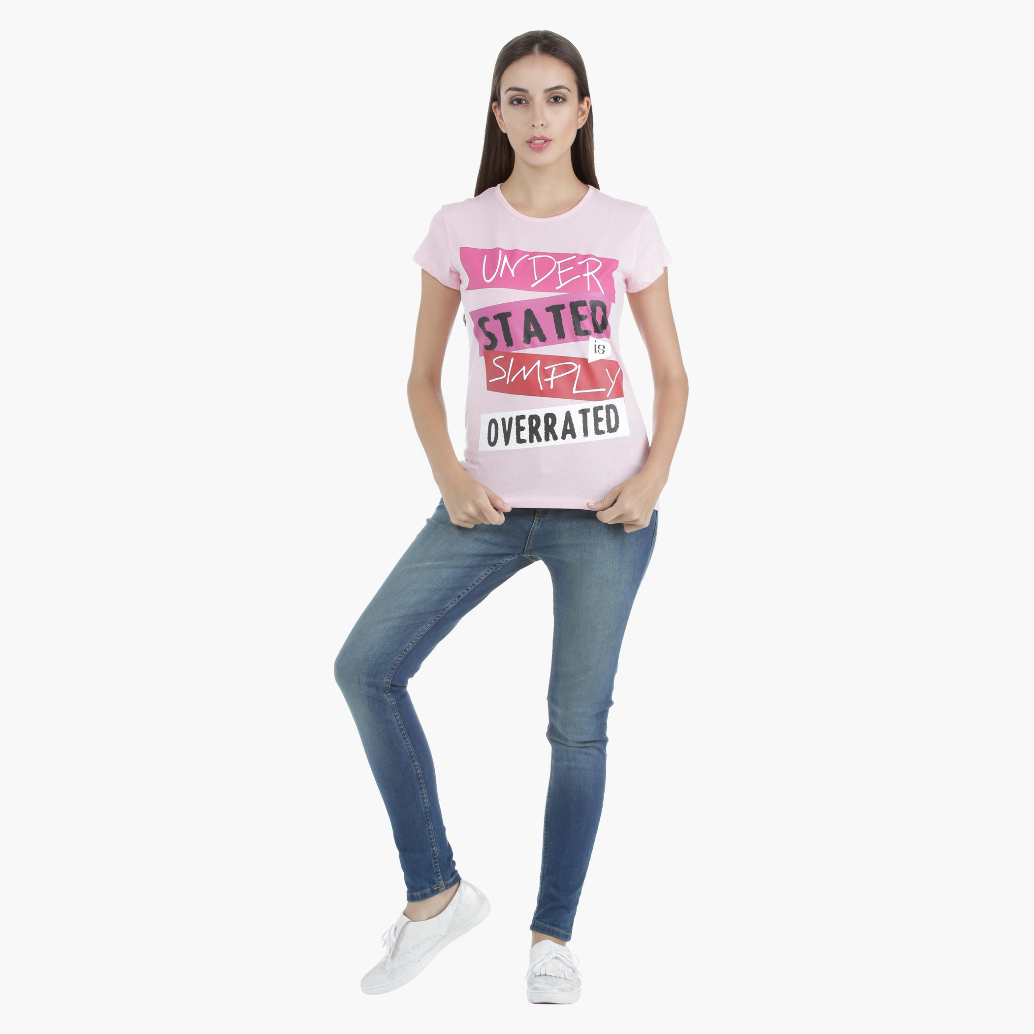 T-Shirt with Screen Print and Short Sleeves in Regular Fit-women-clothing-tshirts-image-5