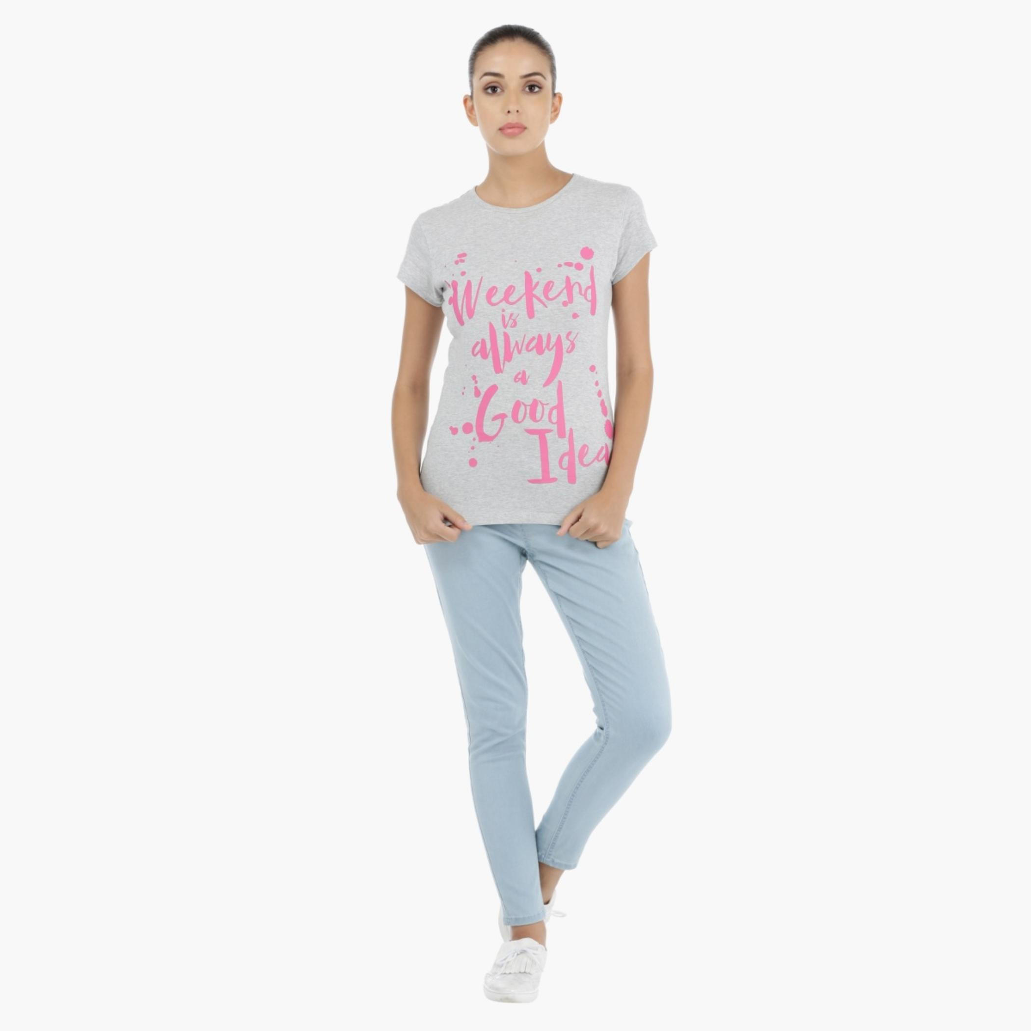 Printed T-Shirt with Short Sleeves-women-clothing-tshirts-image-5