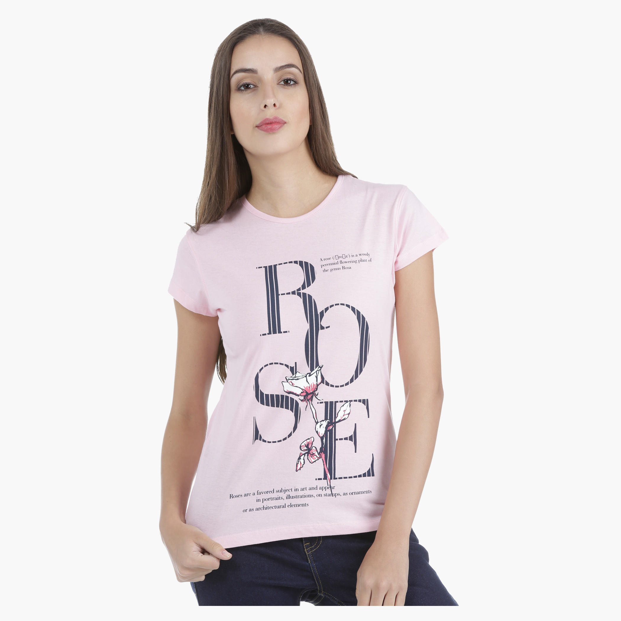 T-Shirt with Screen Print and Short Sleeves in Regular Fit-women-clothing-tshirts-image-1