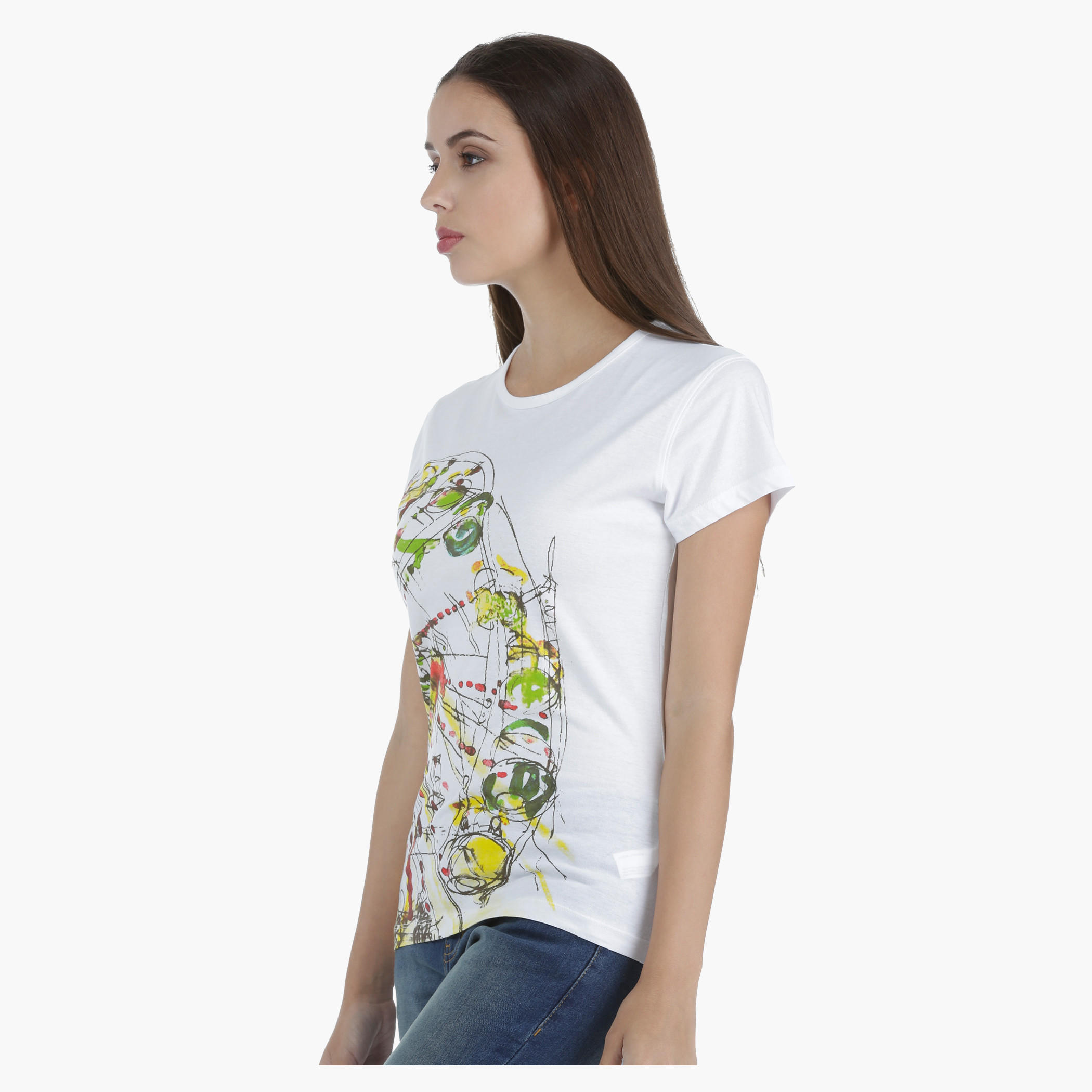 T-Shirt with Screen Print and Short Sleeves in Regular Fit-women-clothing-tshirts-image-3