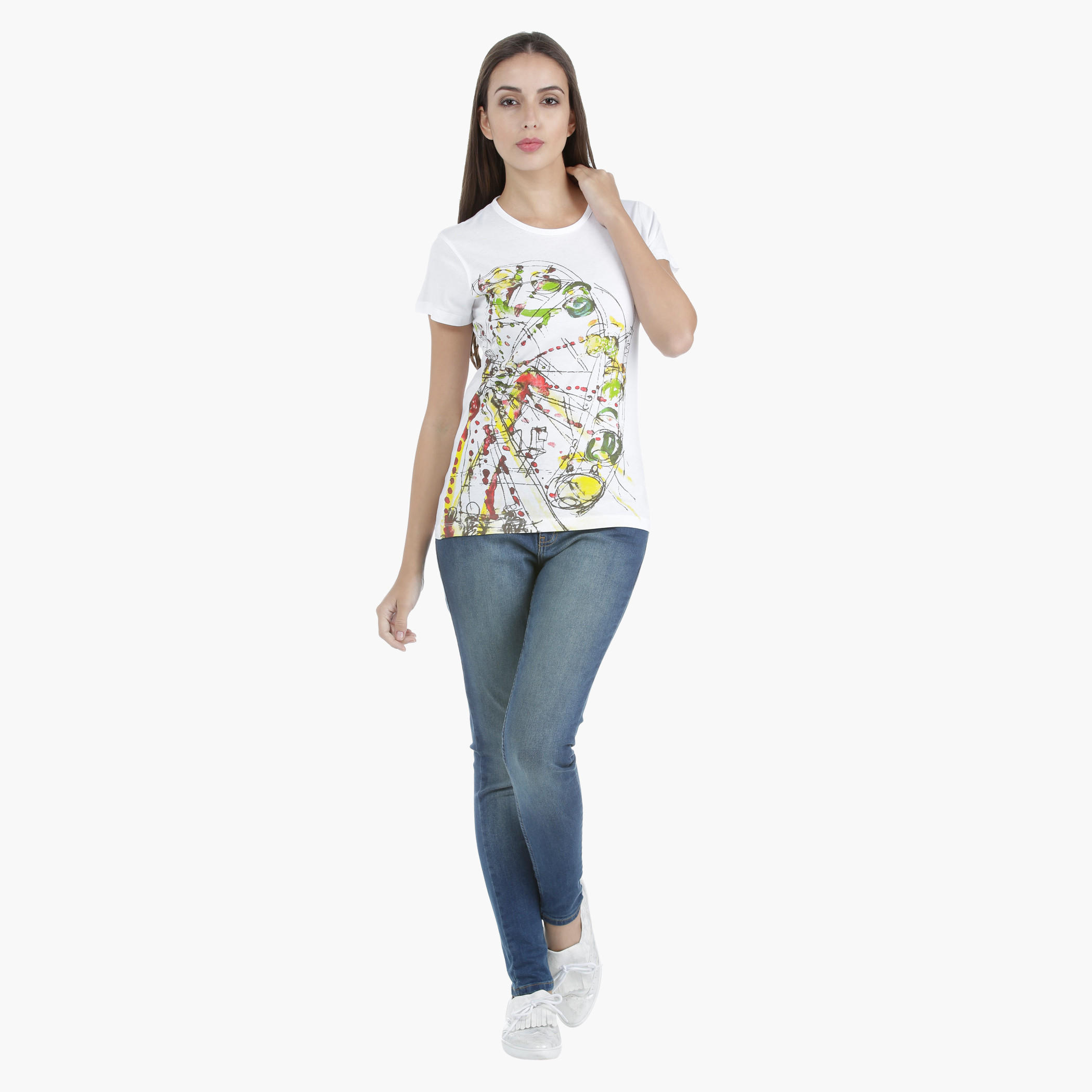 T-Shirt with Screen Print and Short Sleeves in Regular Fit-women-clothing-tshirts-image-5