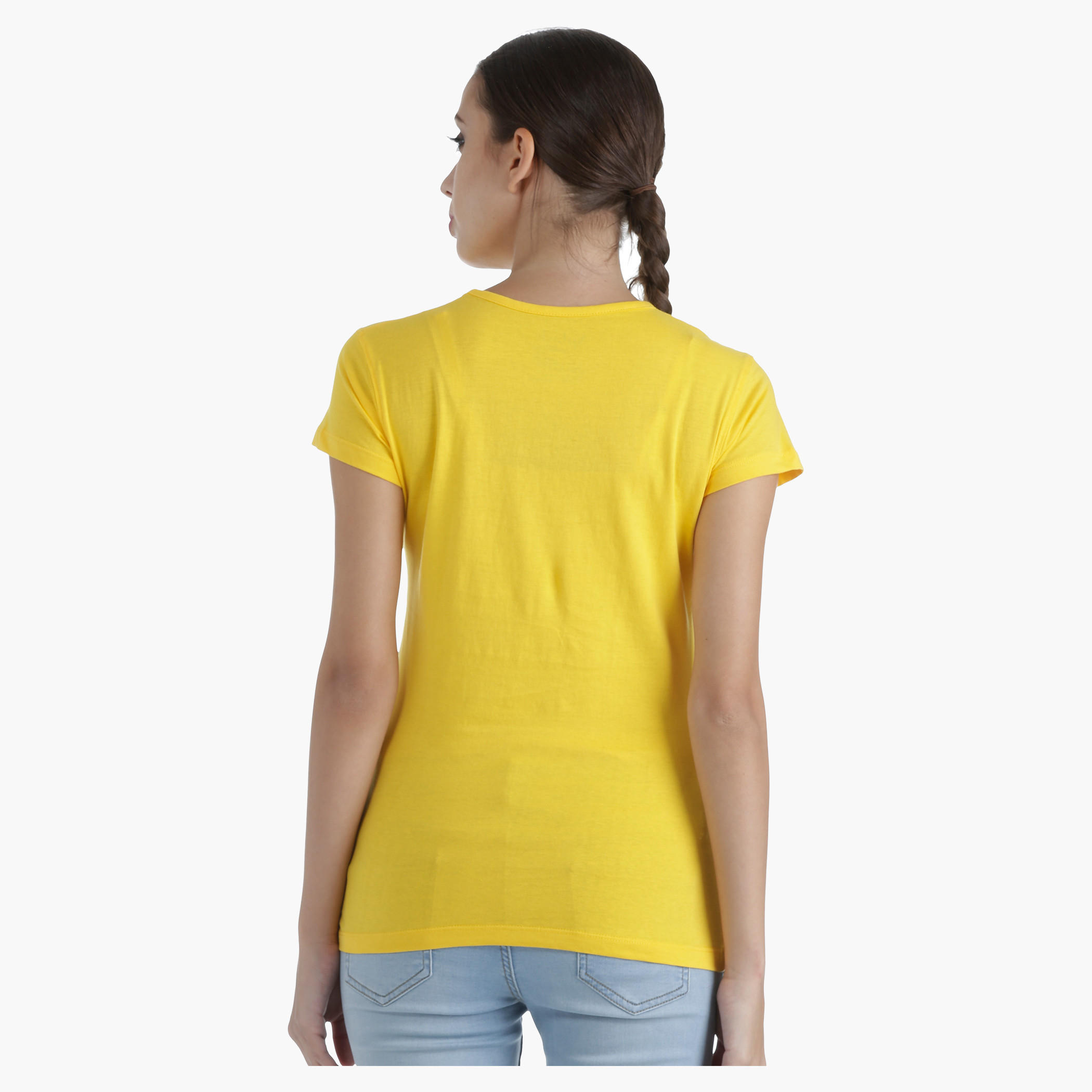 Printed Cotton T-Shirt with Round Neck and Short Sleeves in Regular Fit-women-clothing-tshirts-image-2