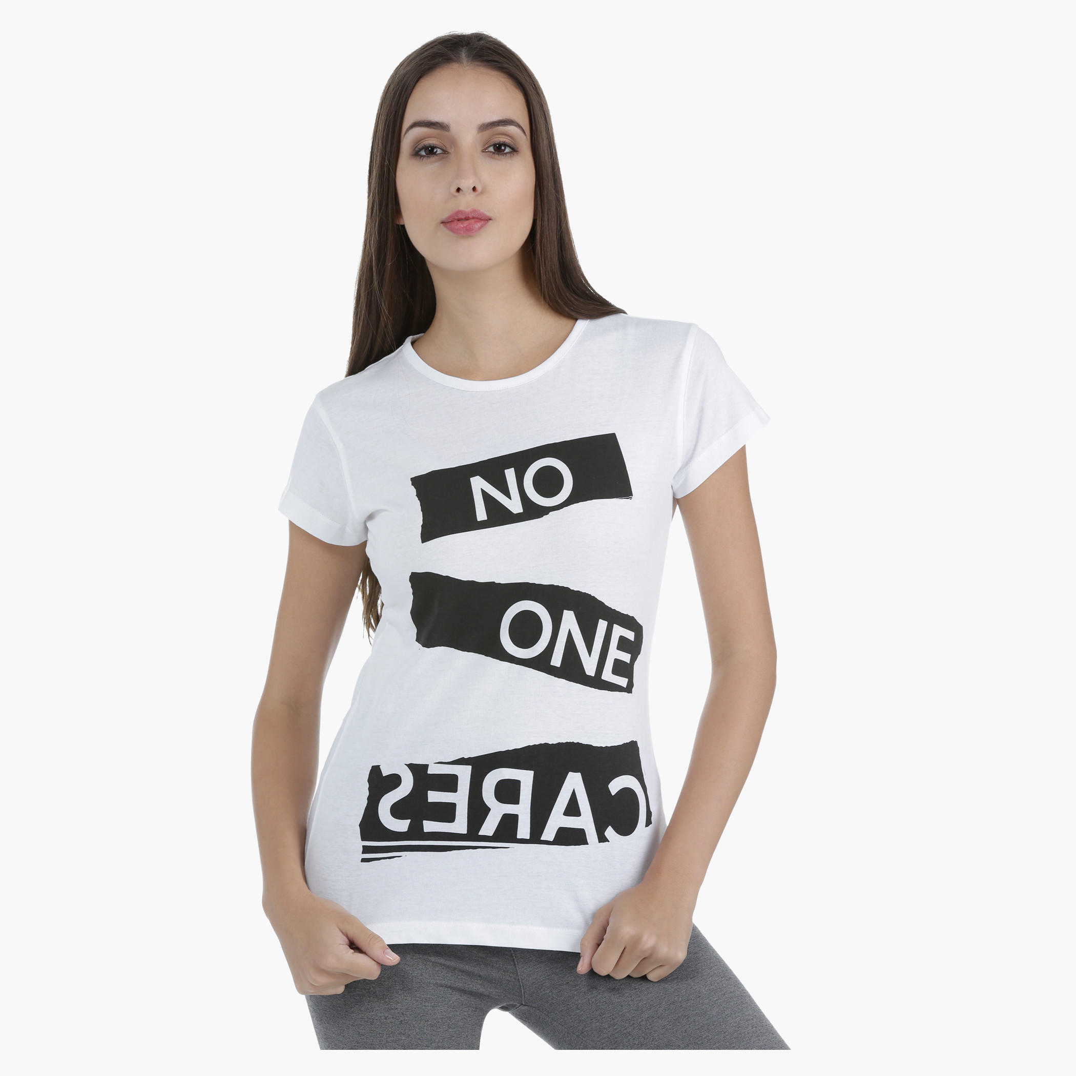 T-Shirt with Screen Print and Short Sleeves in Regular Fit-women-clothing-tshirts-image-1