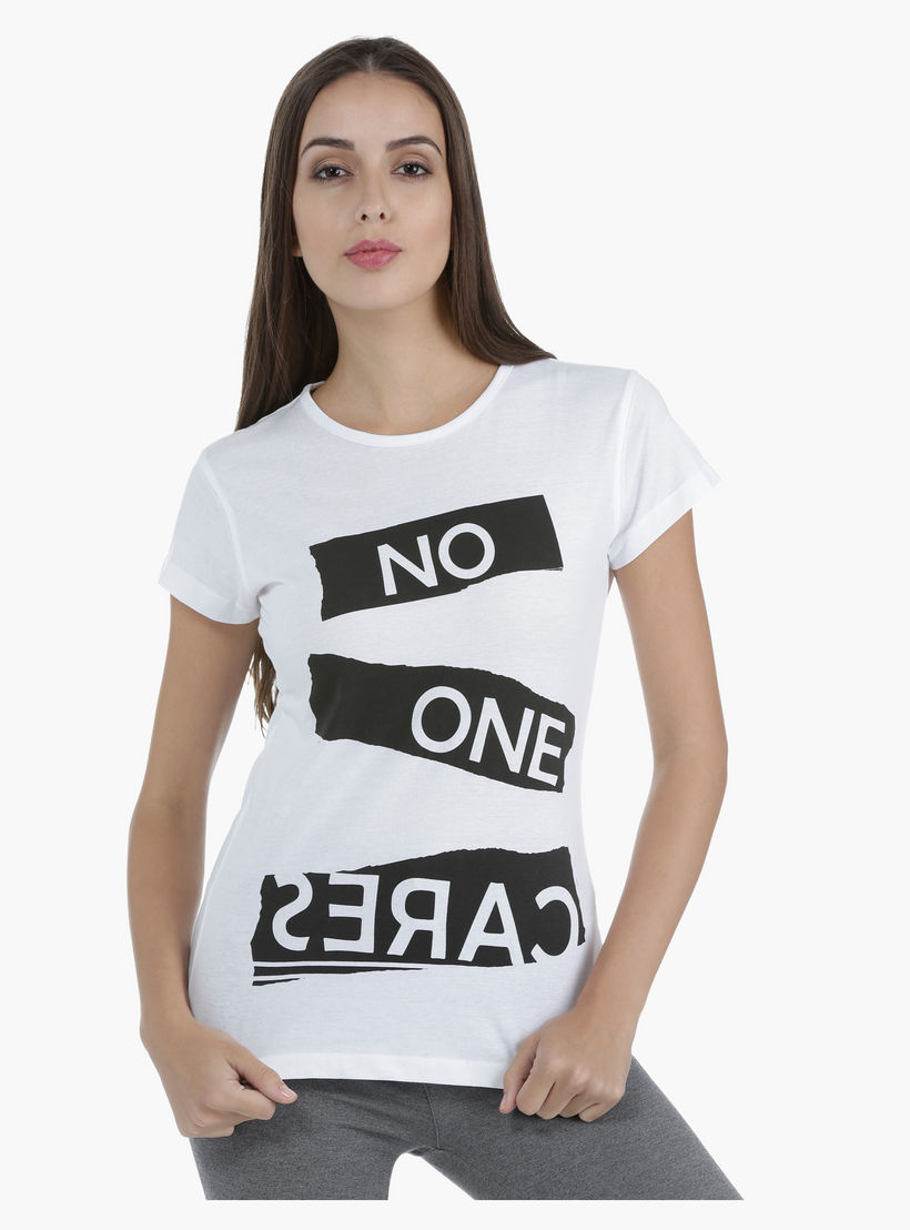 T-Shirt with Screen Print and Short Sleeves in Regular Fit-women-clothing-tshirts-image-1