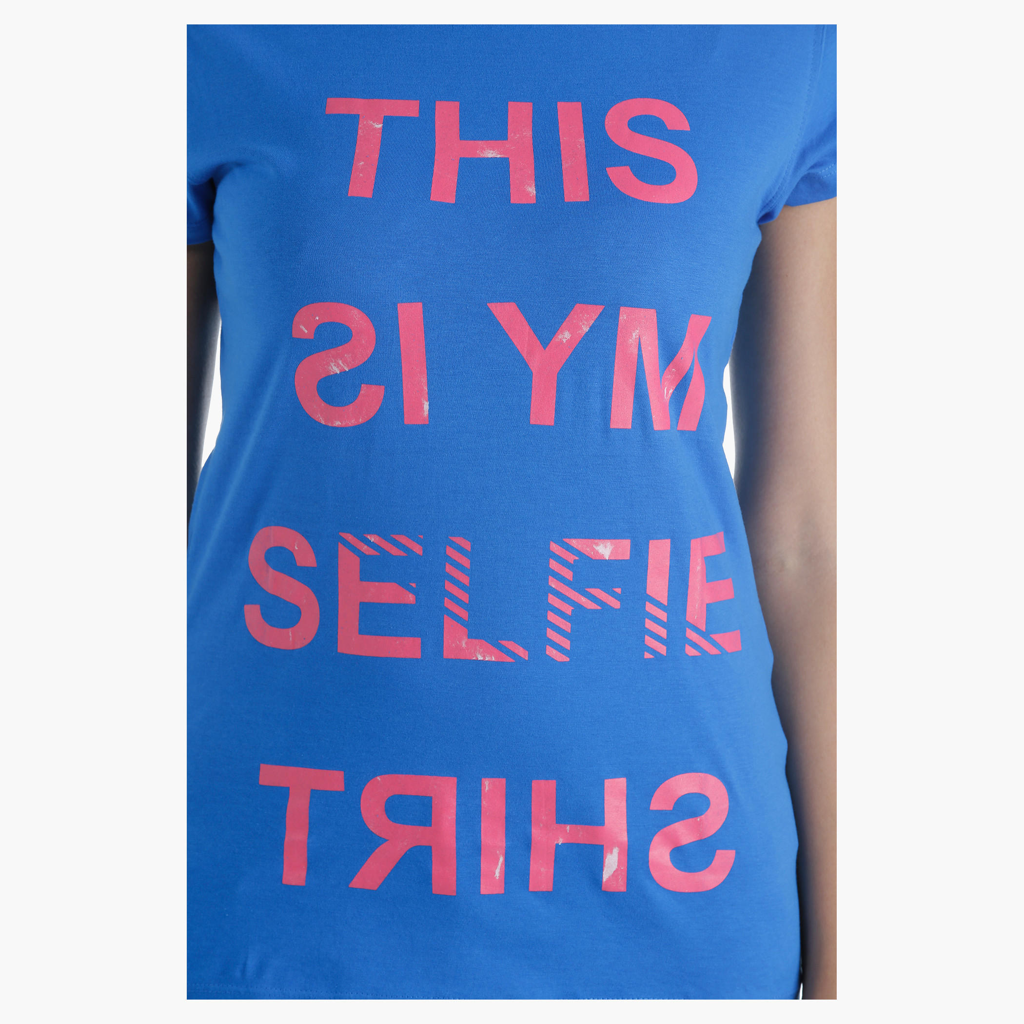 Printed Cotton T-Shirt with Round Neck in Regular Fit-women-clothing-tshirts-image-2