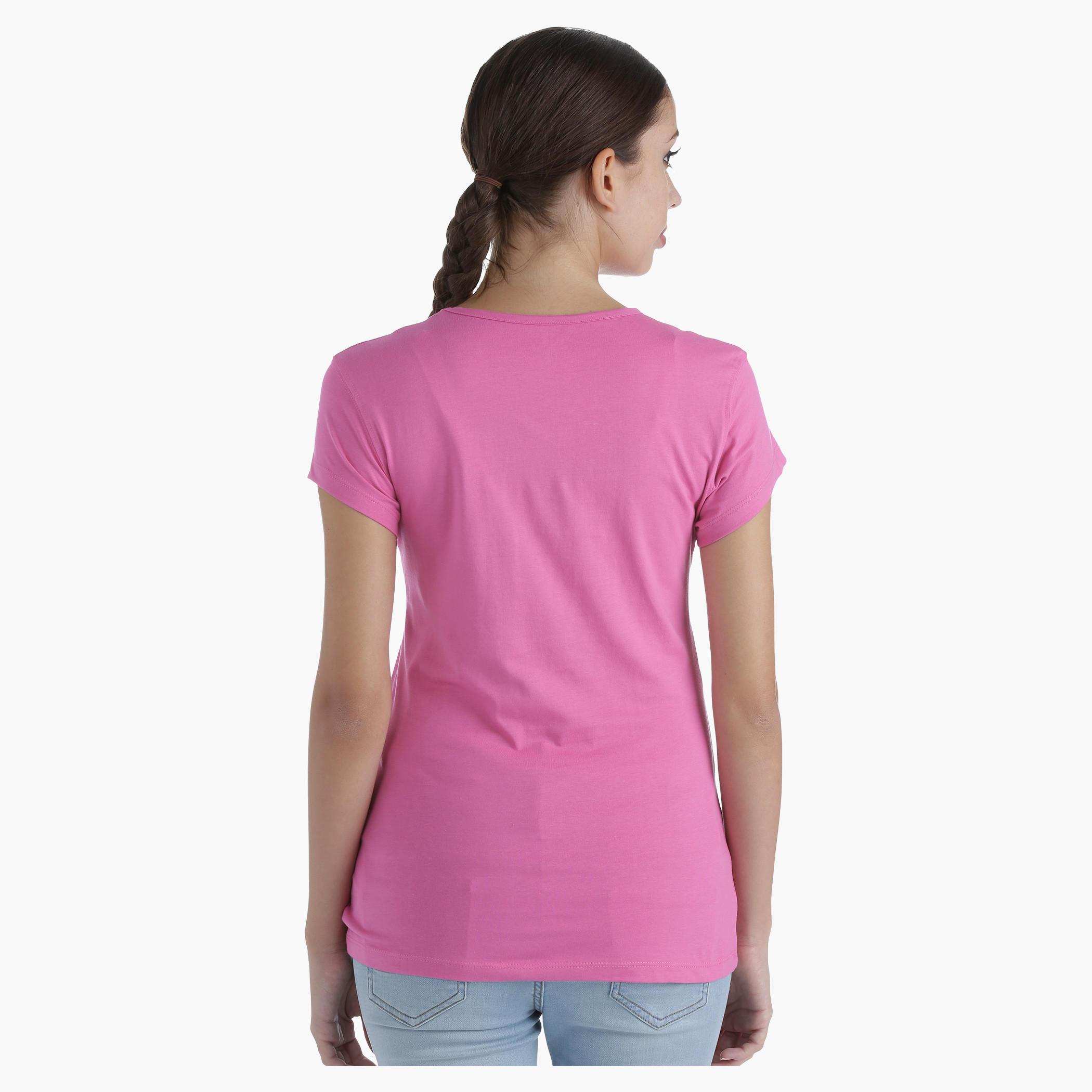 Printed Cotton T-Shirt with Round Neck in Regular Fit-women-clothing-tshirts-image-2