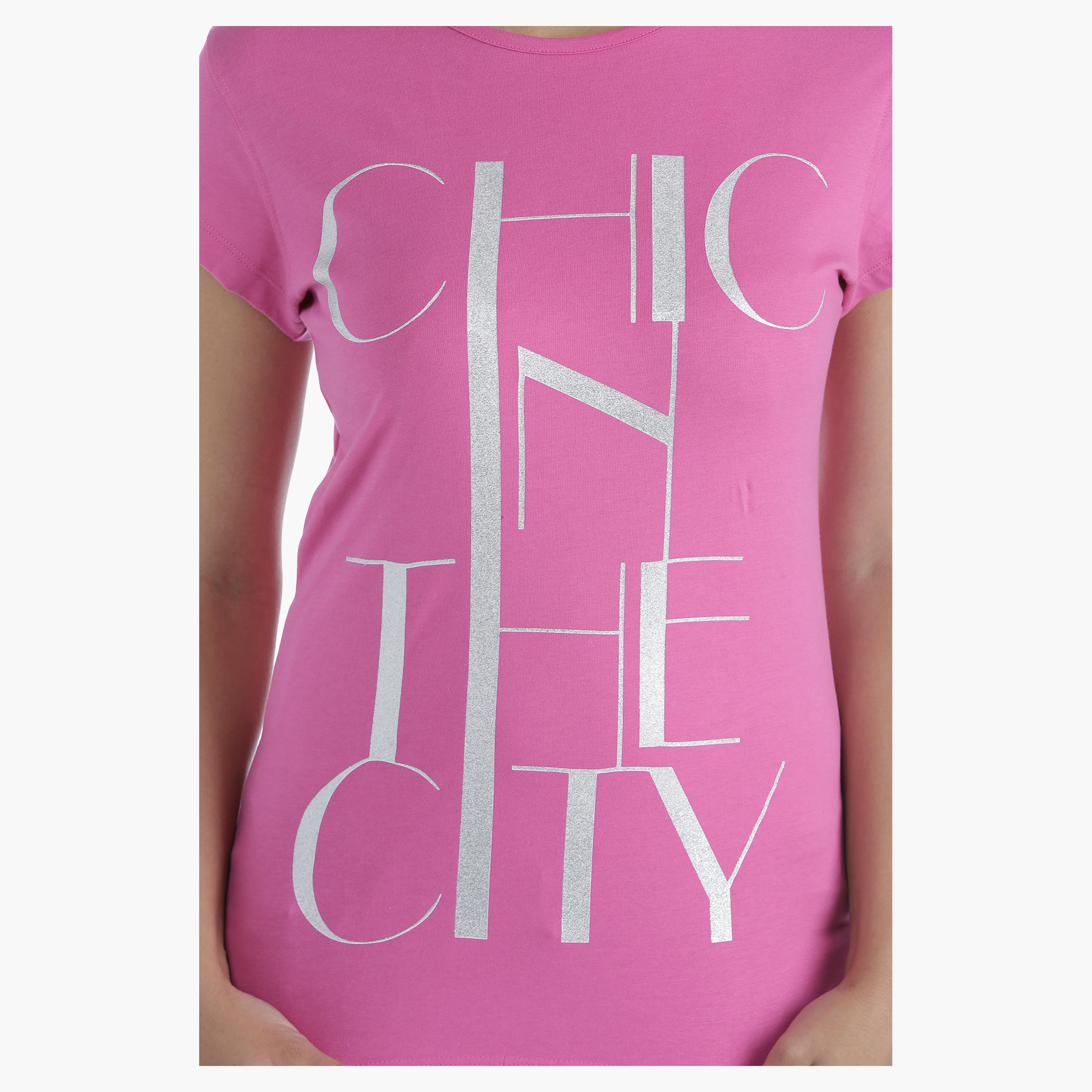 Printed Cotton T-Shirt with Round Neck in Regular Fit-women-clothing-tshirts-image-4