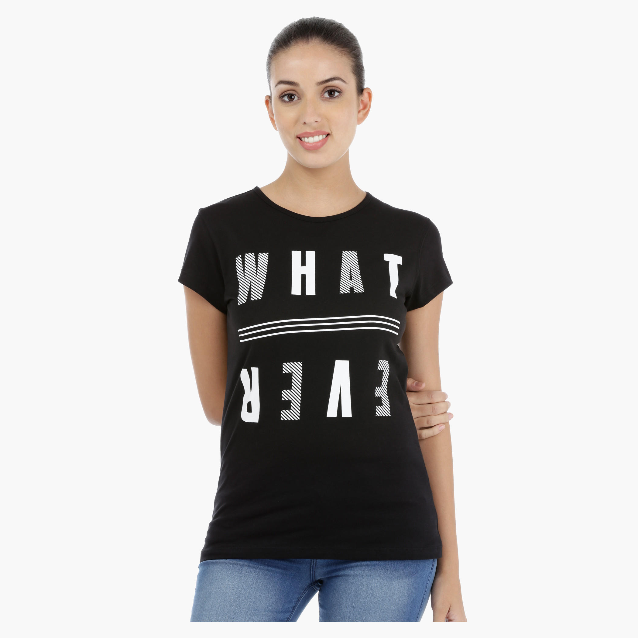 Printed T-Shirt with Short Sleeves-women-clothing-tshirts-image-5
