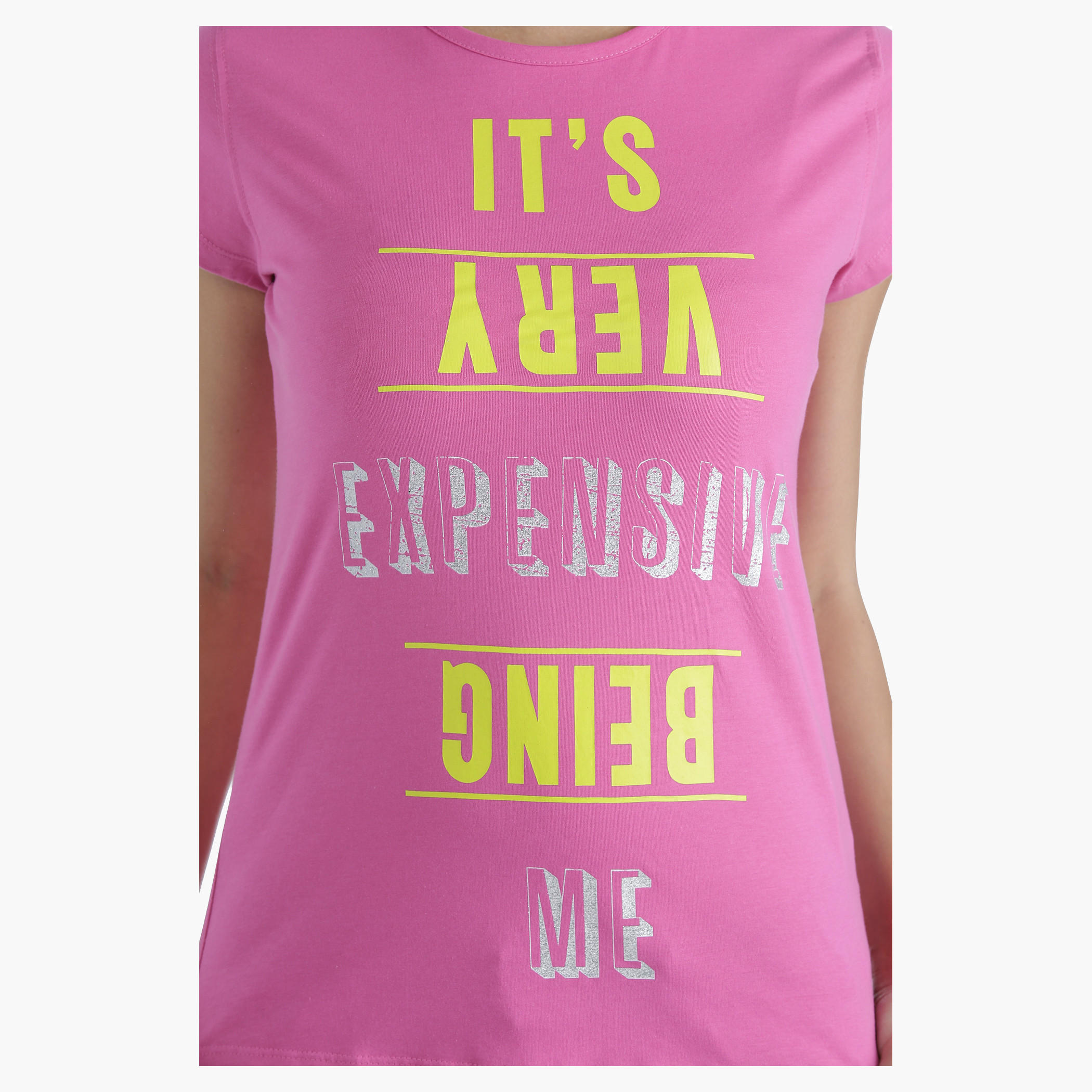 Printed Cotton T-Shirt in Regular Fit-women-clothing-tshirts-image-2
