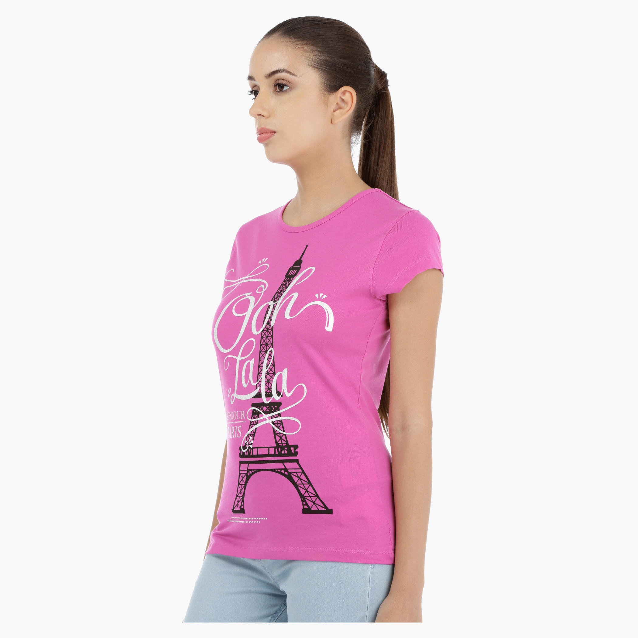 Printed T-Shirt with Short Sleeves-women-clothing-tshirts-image-3