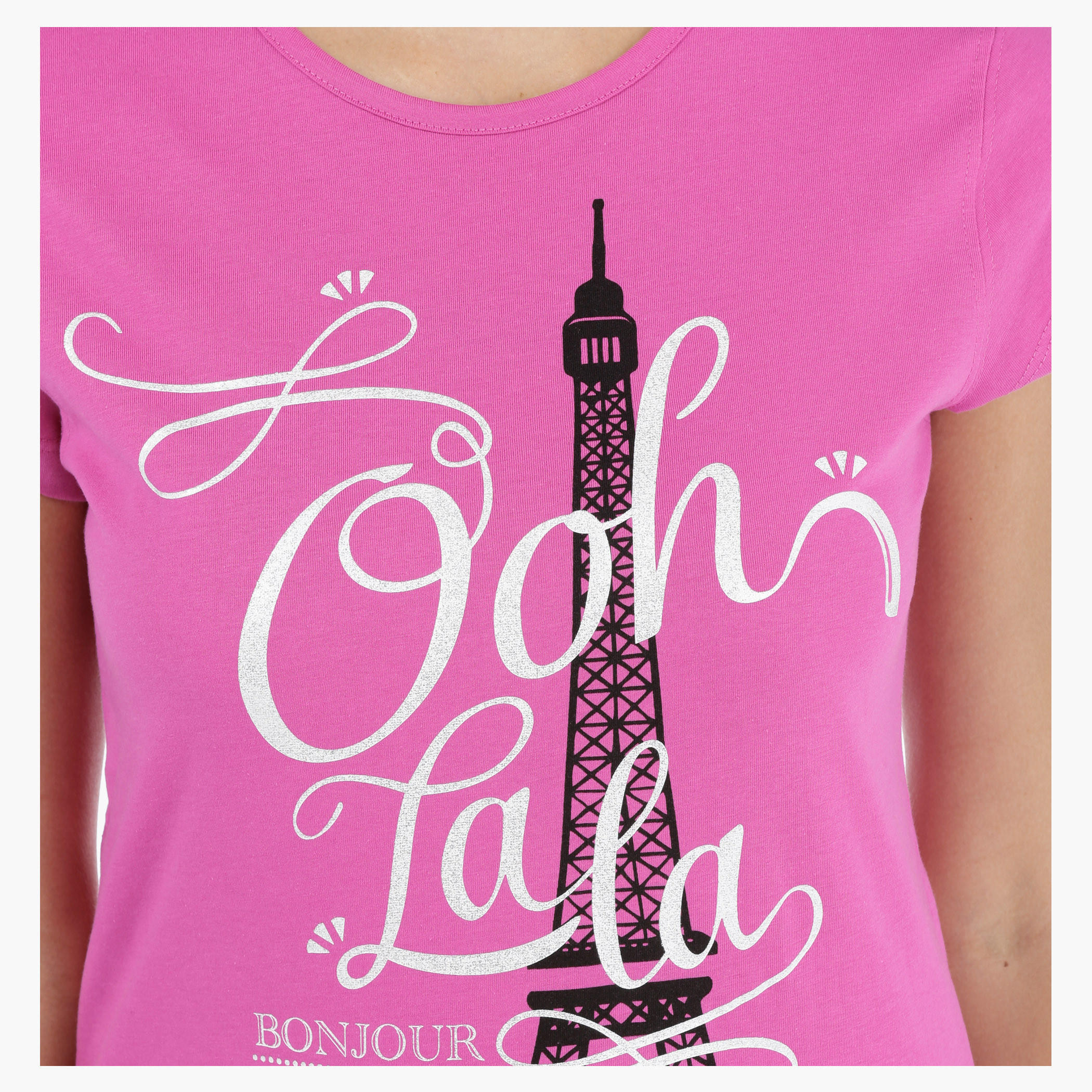 Printed T-Shirt with Short Sleeves-women-clothing-tshirts-image-4