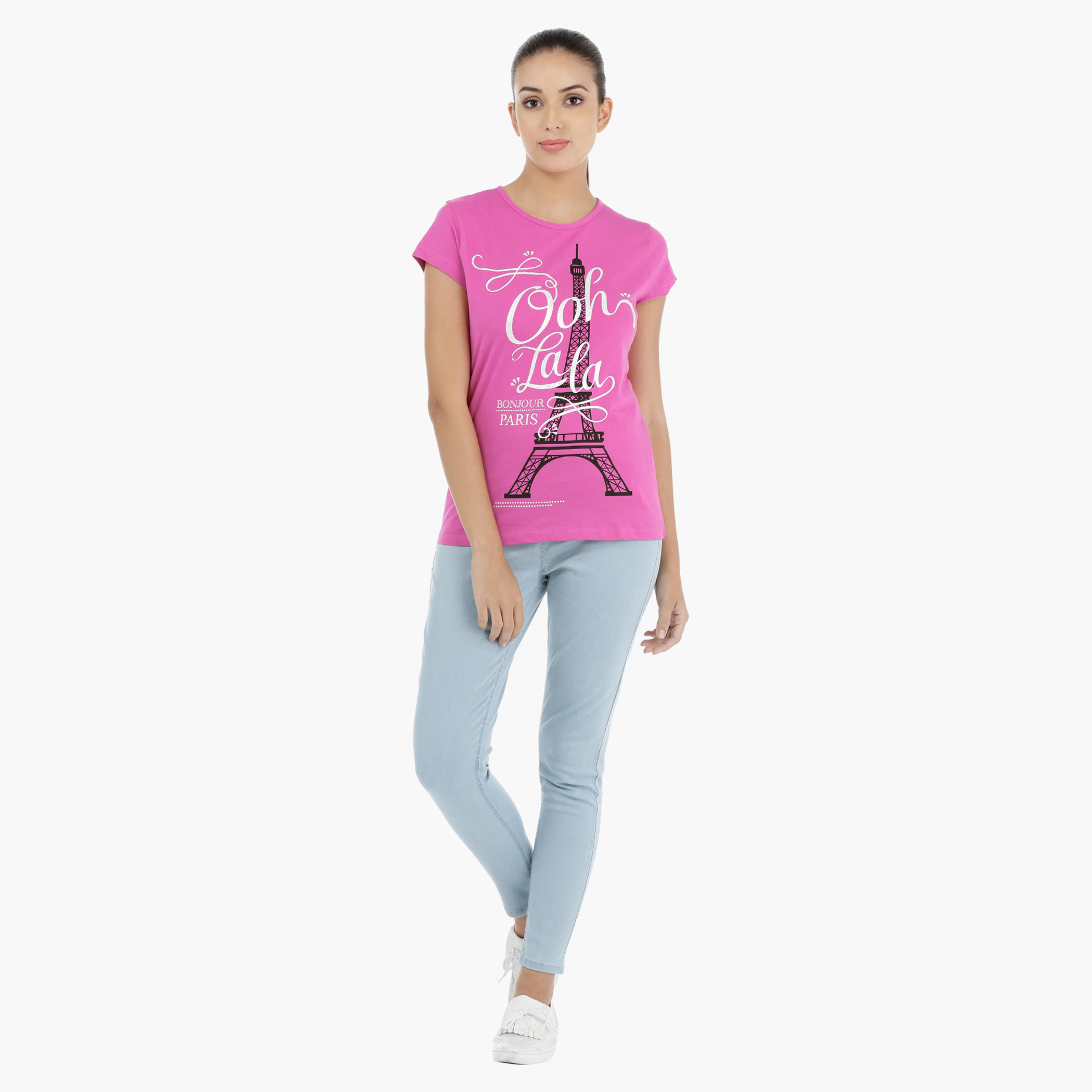 Printed T-Shirt with Short Sleeves-women-clothing-tshirts-image-5