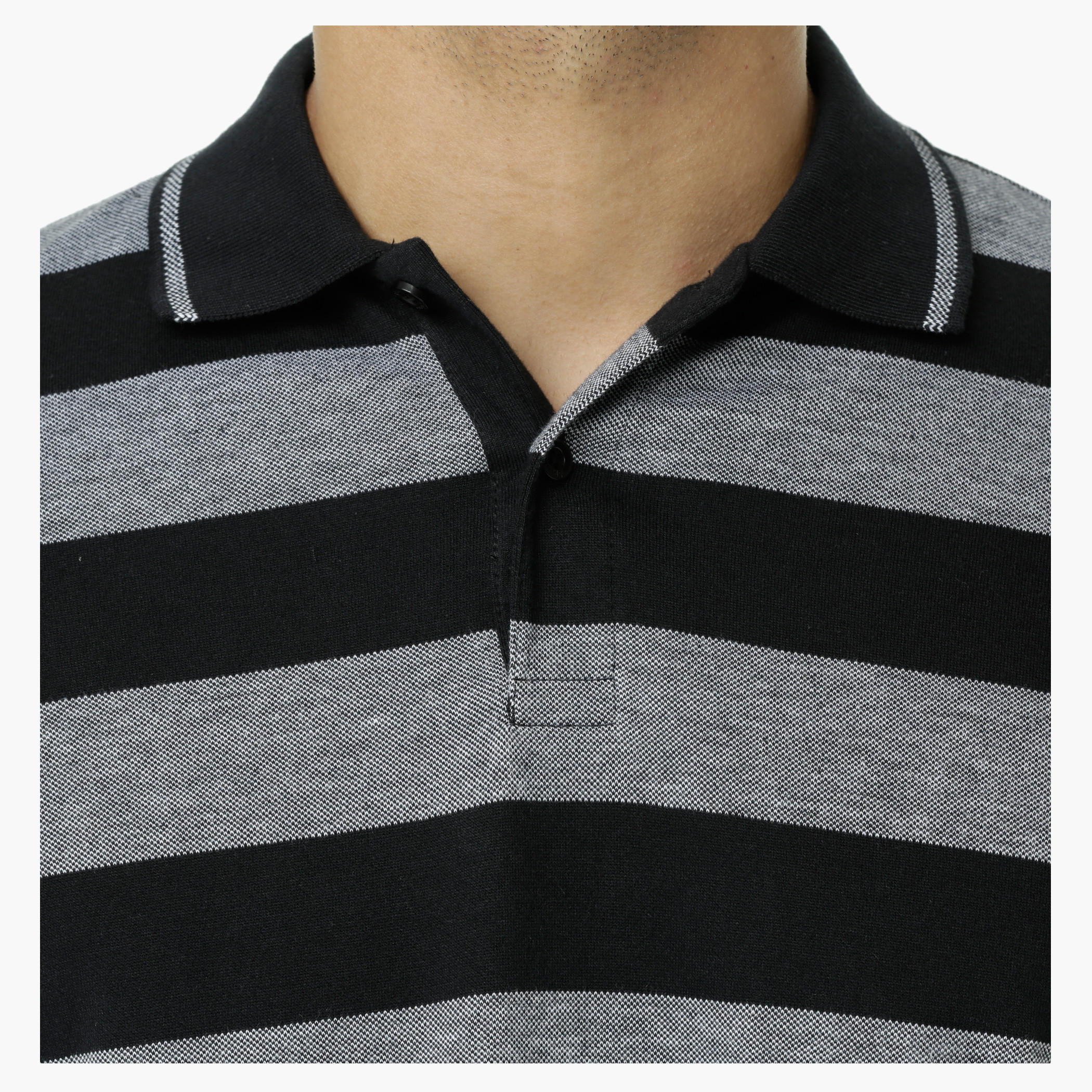 Striped Polo Neck T-Shirt with Short Sleeves-men-clothing-tshirtsandpolos-polos-image-4