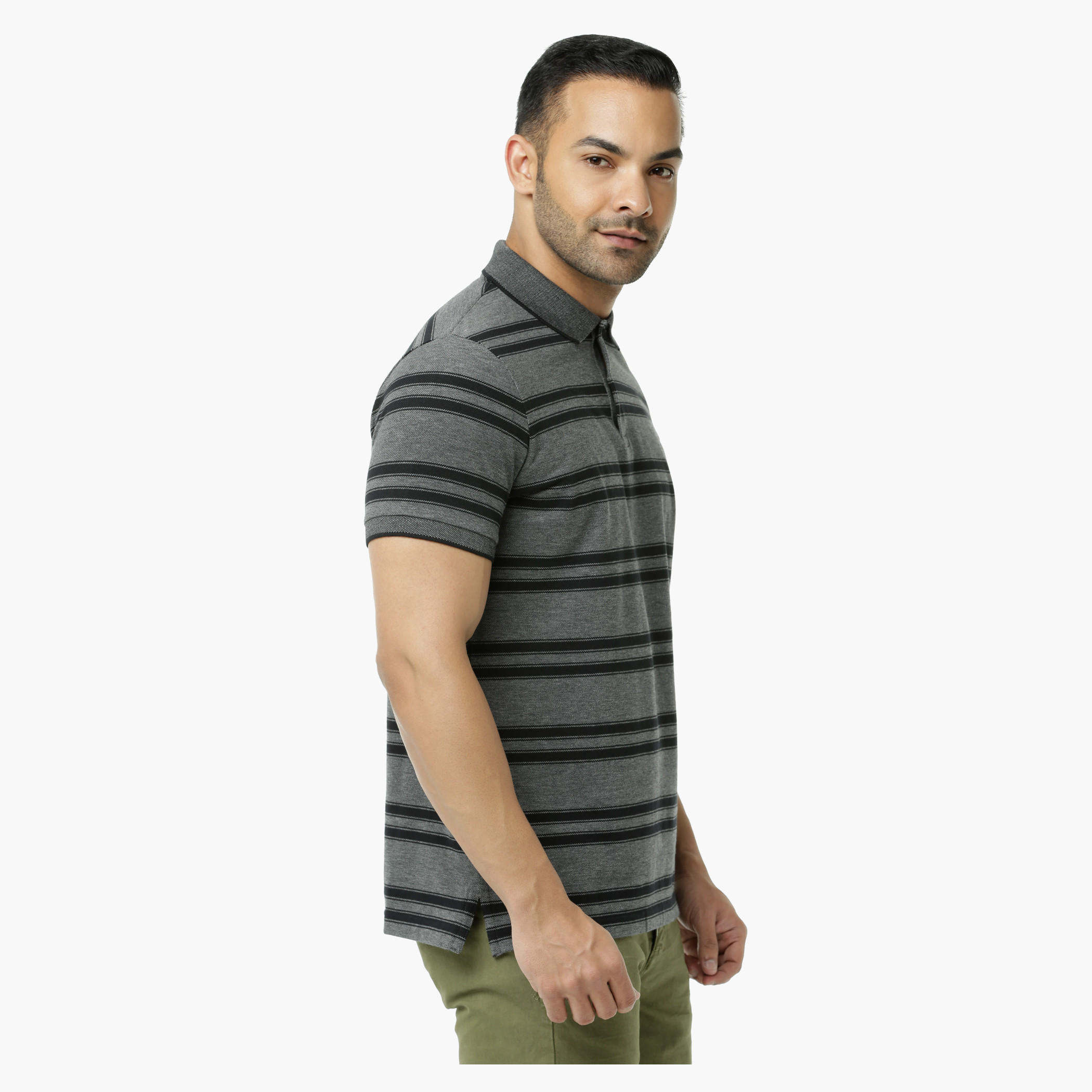 Striped Polo Neck T-Shirt with Short Sleeves-men-clothing-tshirtsandpolos-polos-image-3
