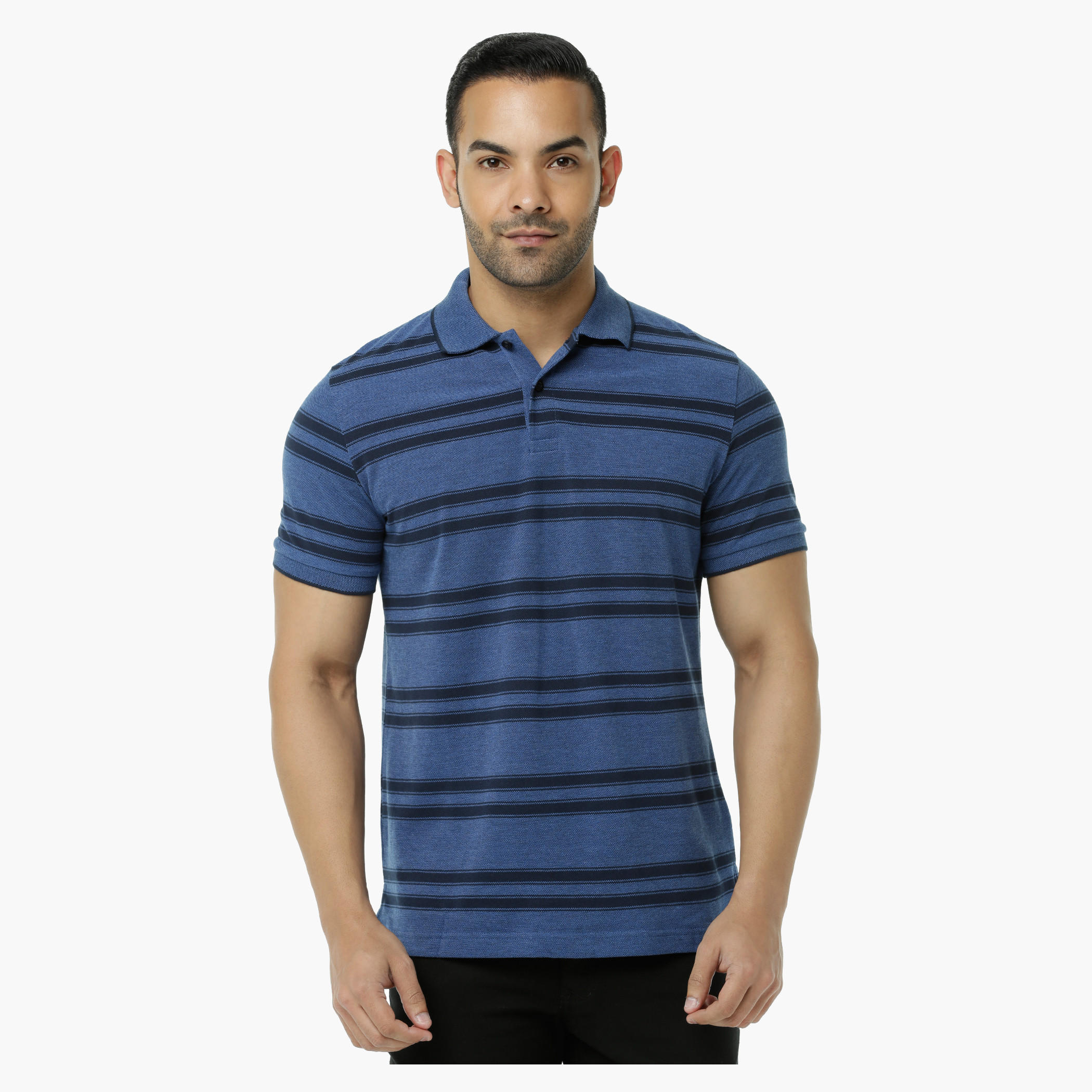 Striped Polo Neck T-Shirt with Short Sleeves-men-clothing-tshirtsandpolos-polos-image-6