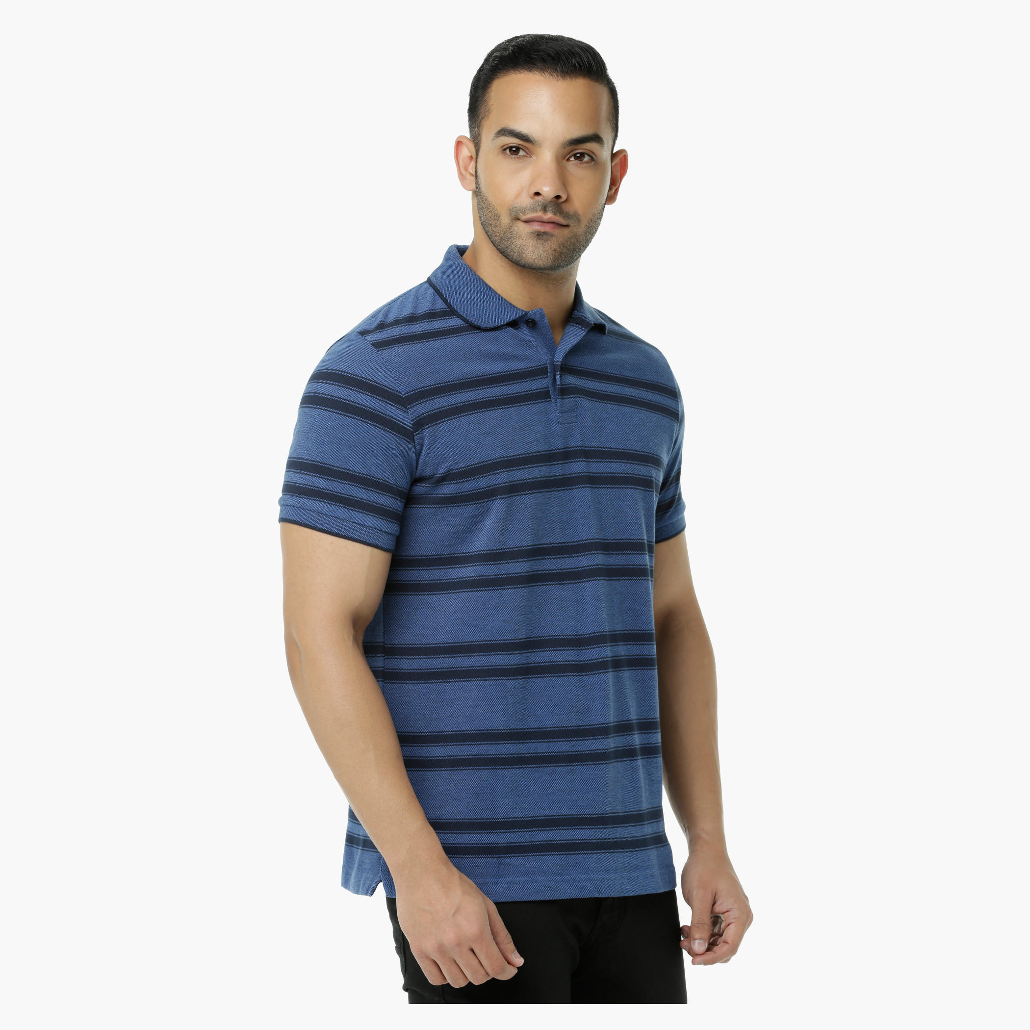 Striped Polo Neck T-Shirt with Short Sleeves-men-clothing-tshirtsandpolos-polos-image-8