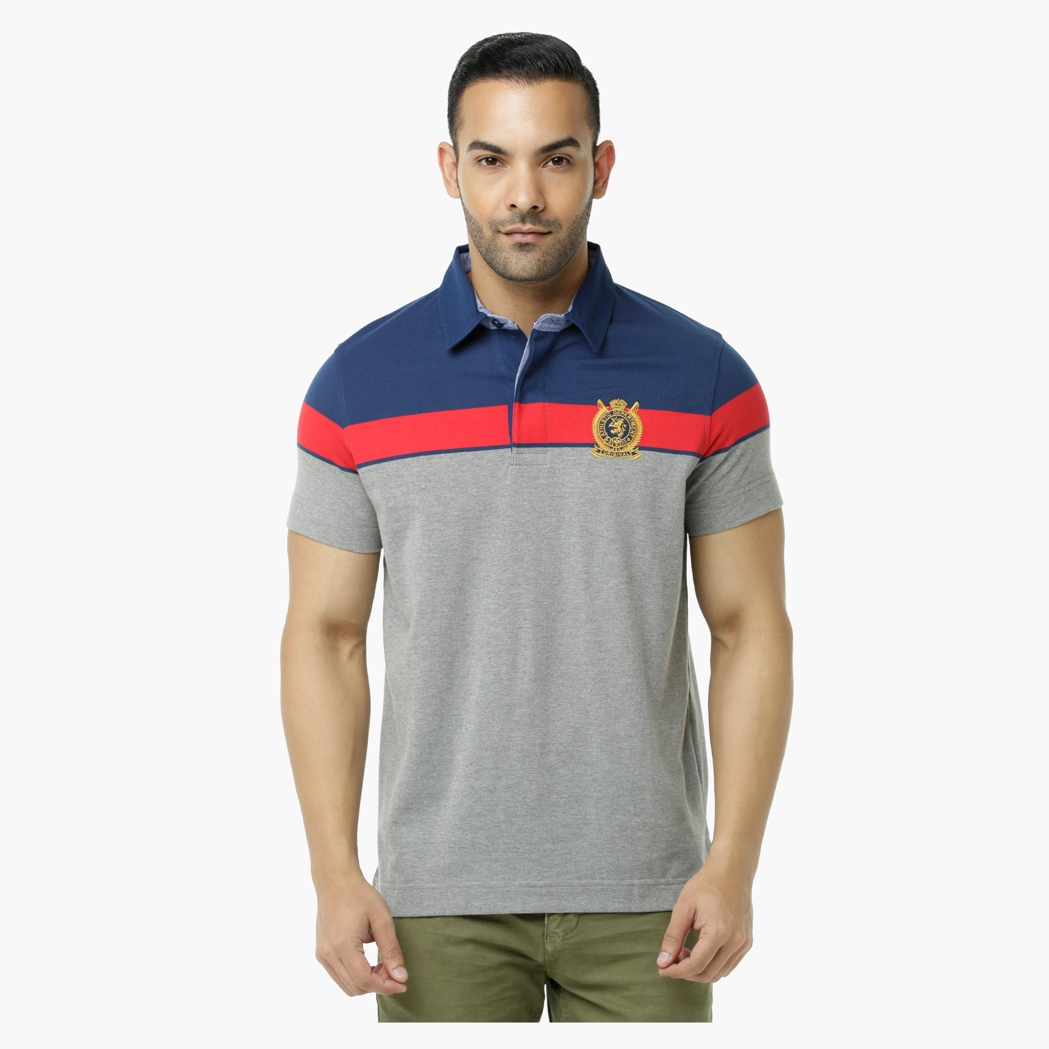Polo Neck T-Shirt with Short Sleeves-men-clothing-tshirtsandpolos-polos-image-1