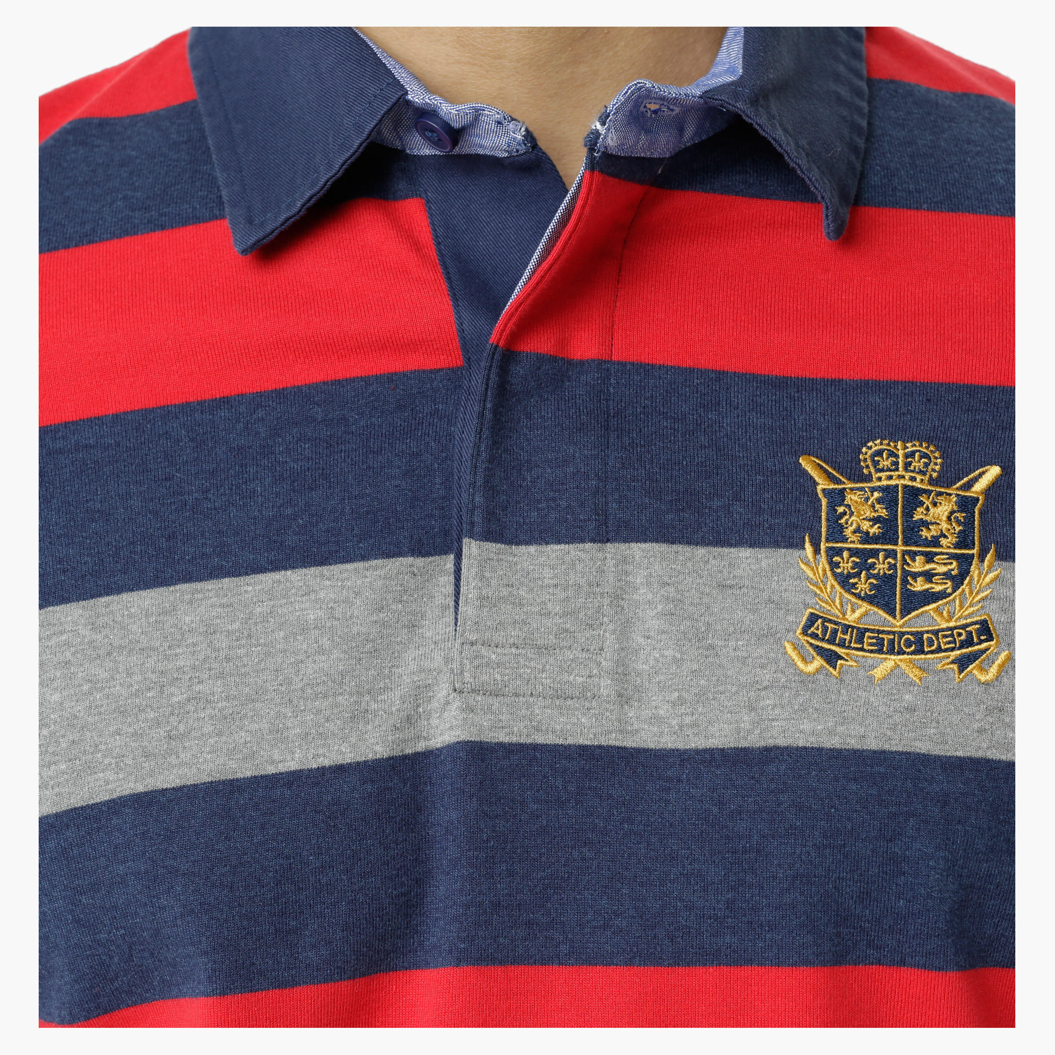 Striped Polo Neck T-Shirt with Short Sleeves-men-clothing-tshirtsandpolos-polos-image-4